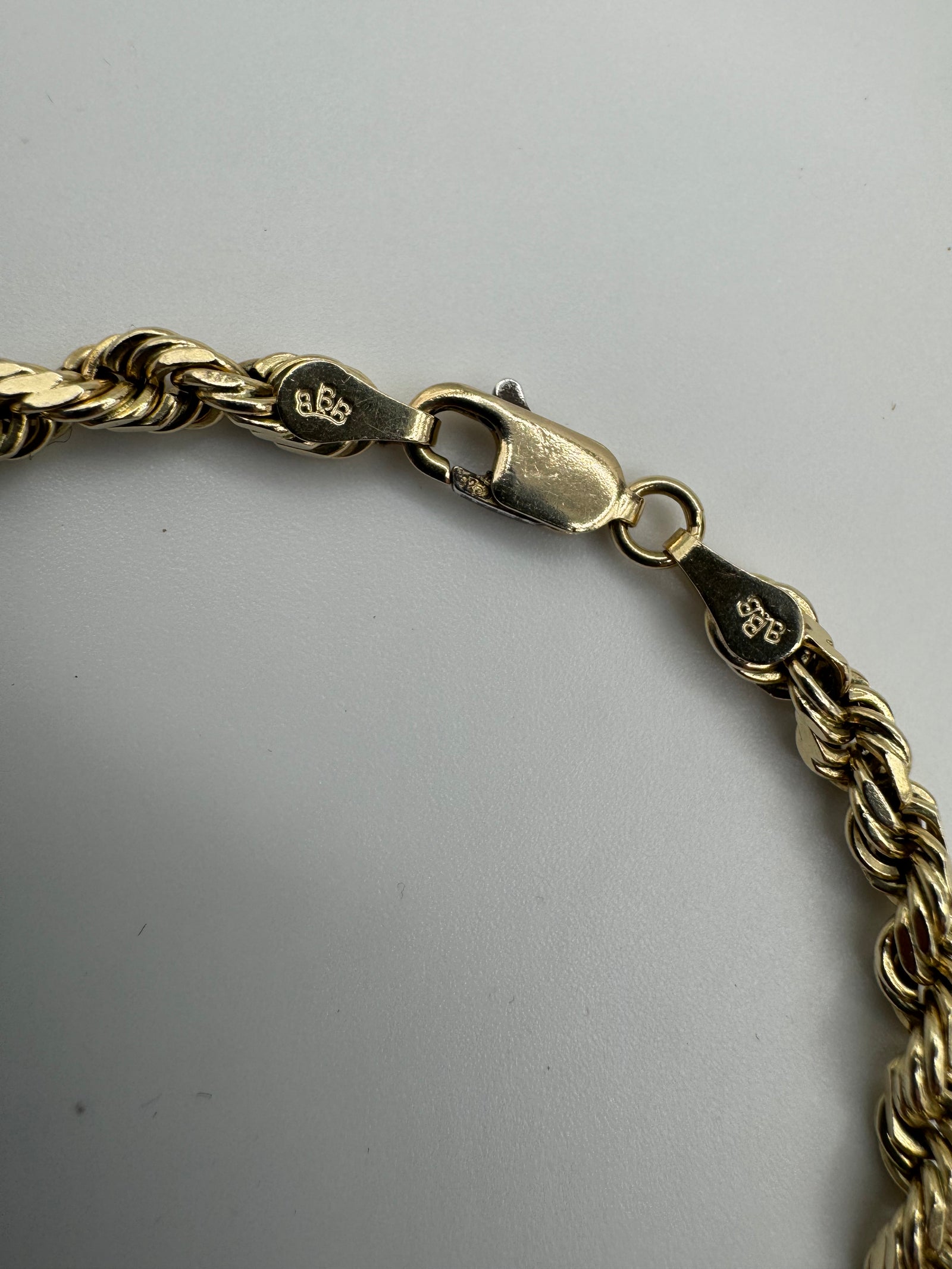 4mm Rope Bracelet 7 inch (DIAMOND CUT)