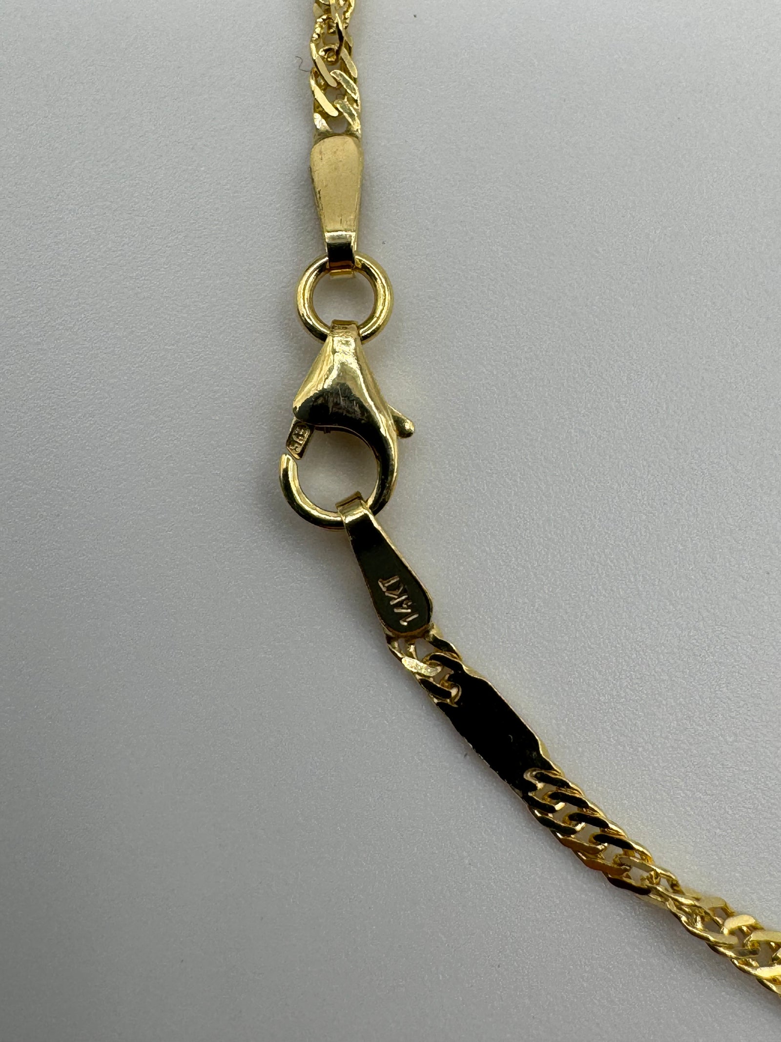 1.8mm Plate Link Anklet 9 inches (DIAMOND CUT)