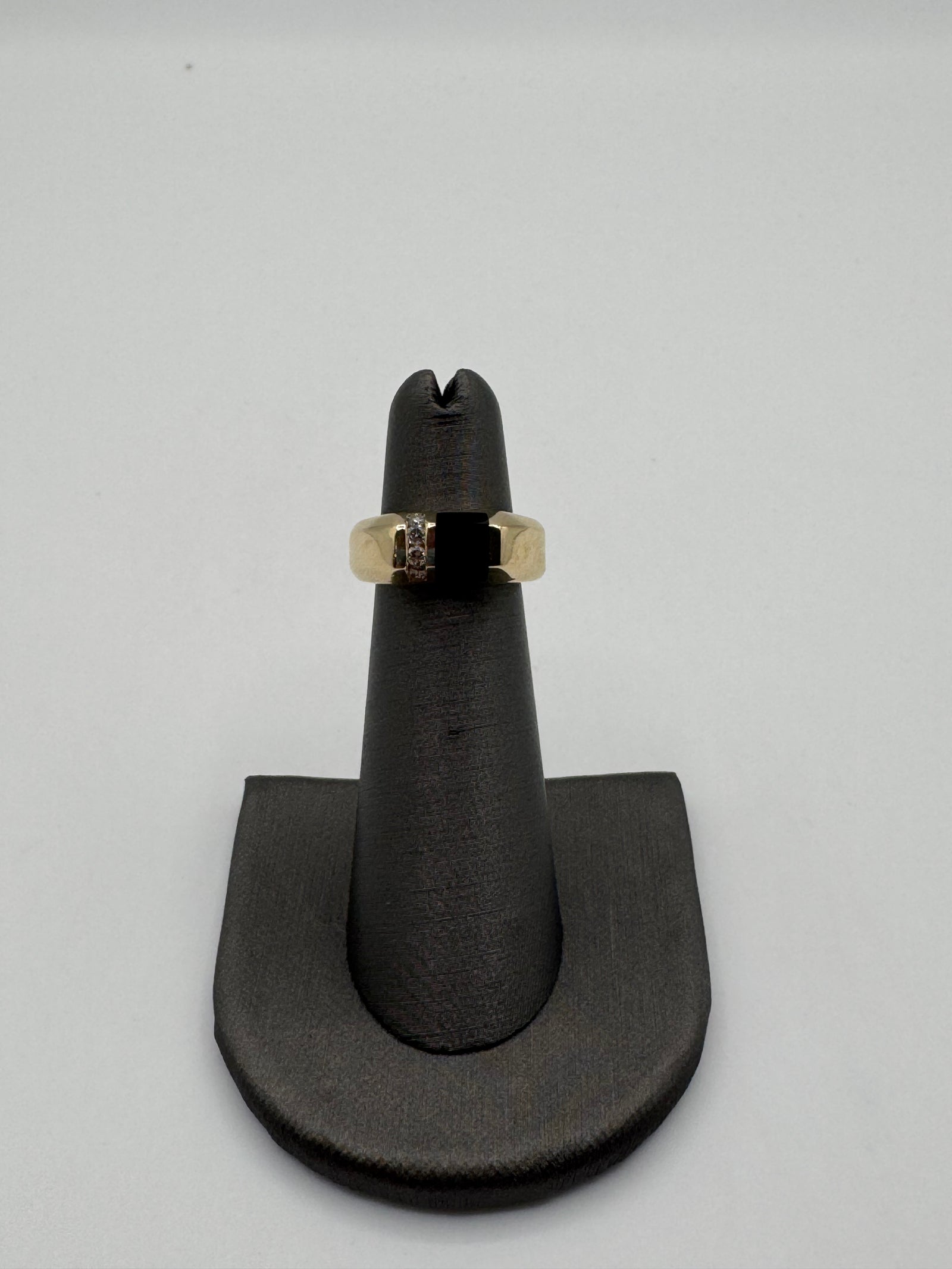 7.5mm Cuban Ring-Size 3.25 (DIAMOND/ONYX)