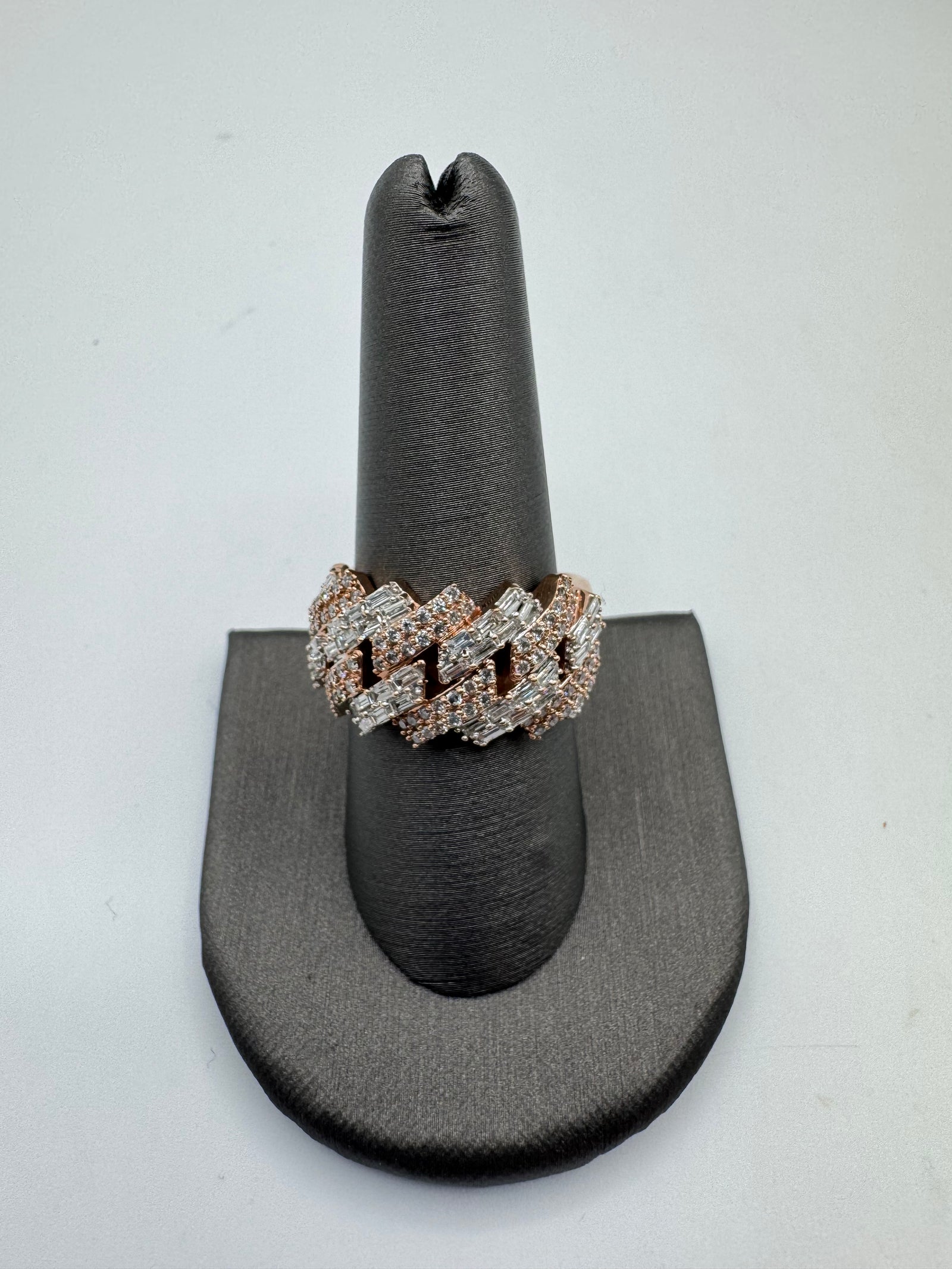 Diamond Half Cuban Ring-Size 9