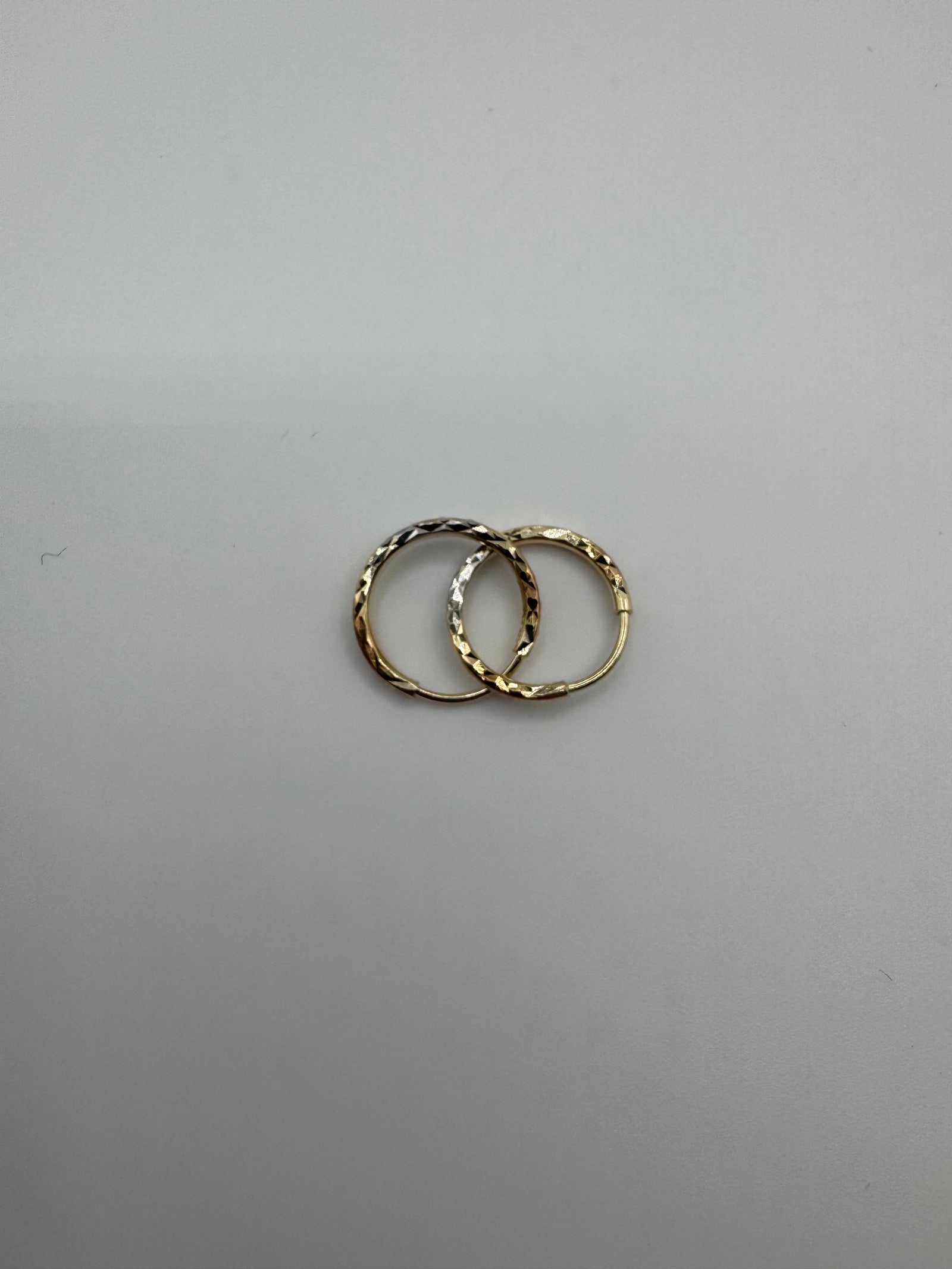 1.5mm Diamond Cut Hoops-0.5 inch (TRI COLOR)