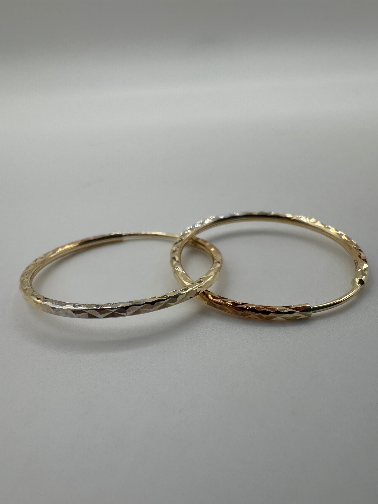 1.5mm Diamond Cut Hoops-1 inch (TRI COLOR)