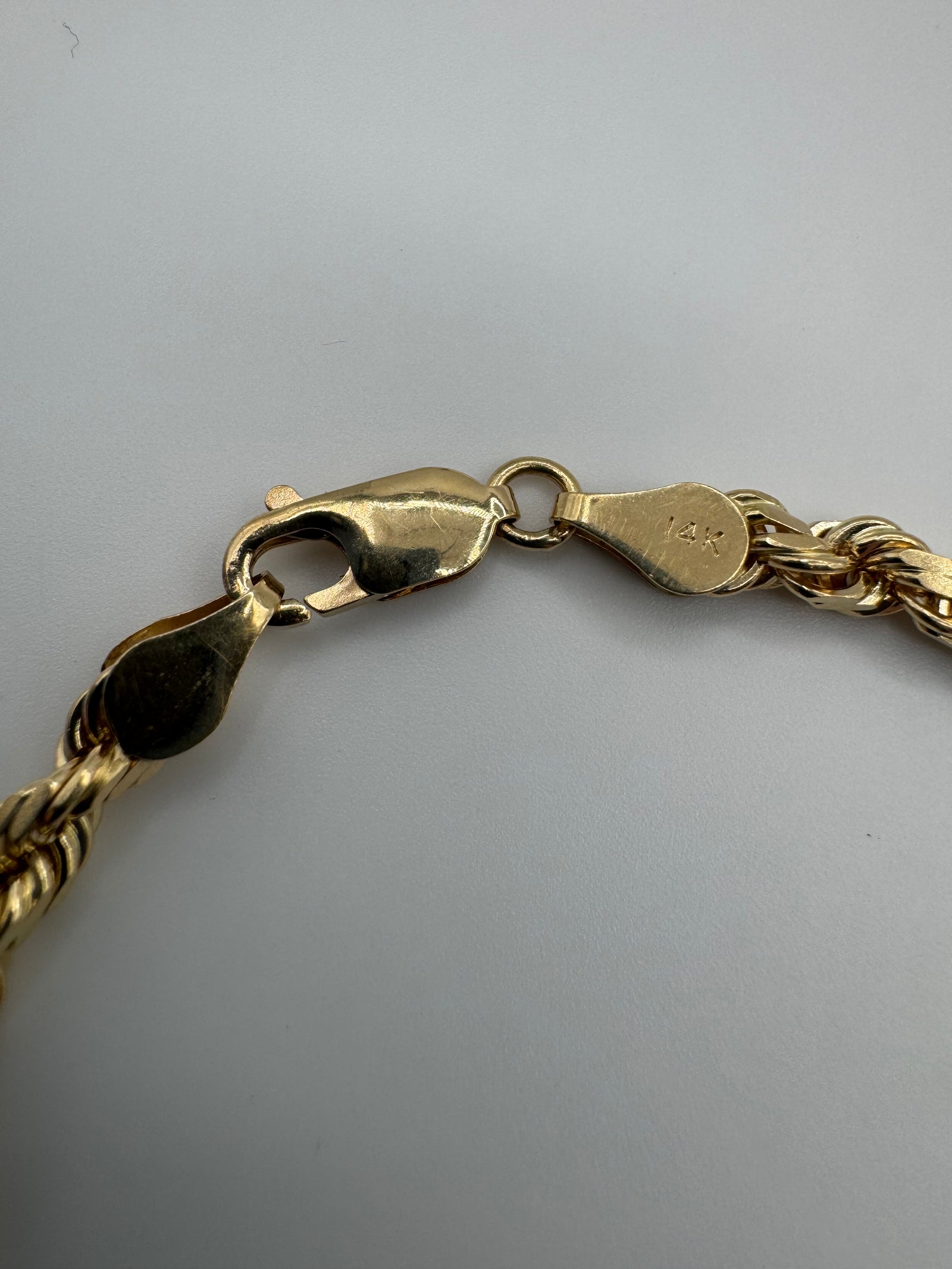 5mm Rope Bracelet 7.75 inch (DIAMOND CUT)