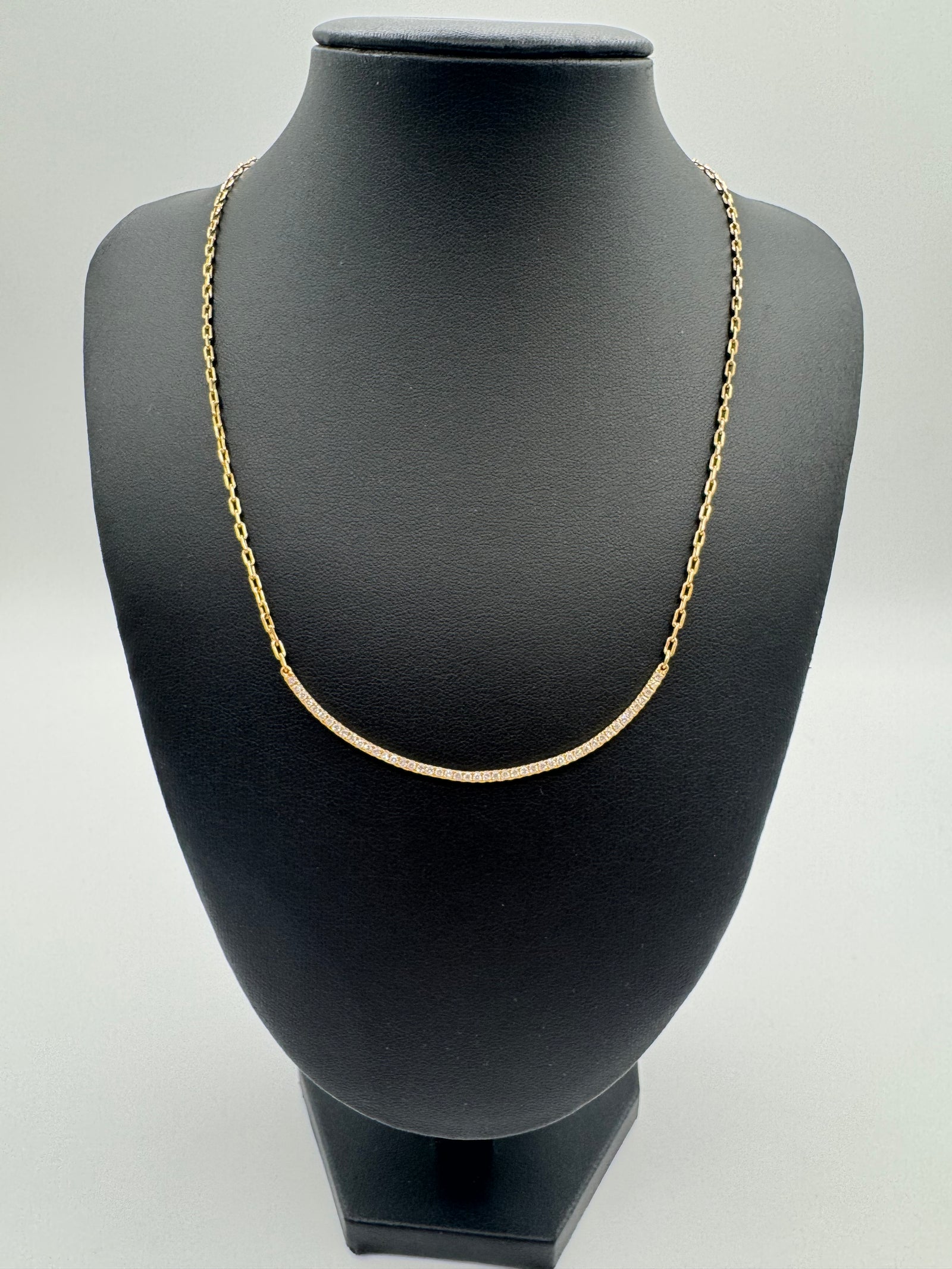 1.8MM Diamond Bar Necklace (18 inches)