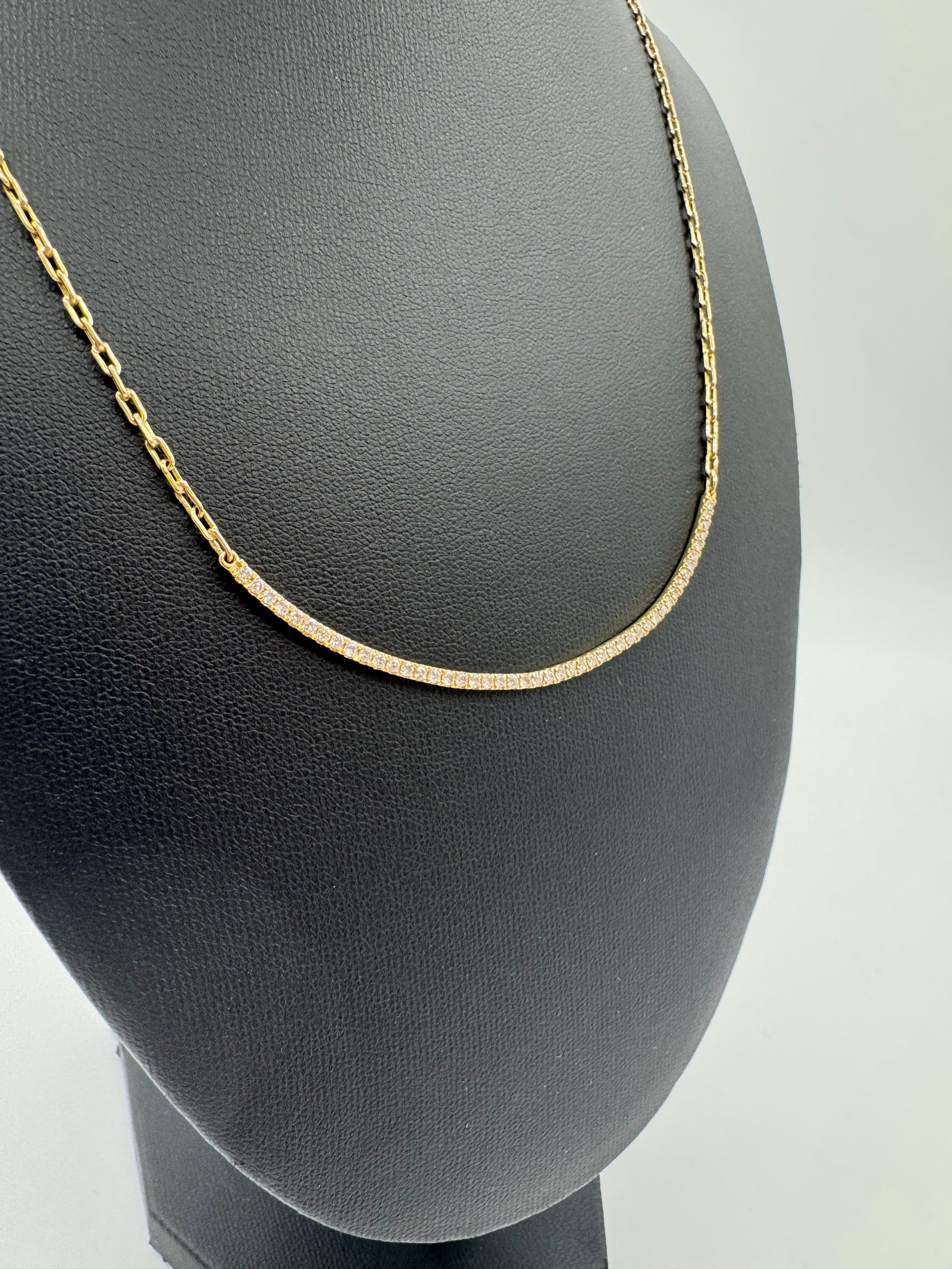 1.8MM Diamond Bar Necklace (18 inches)