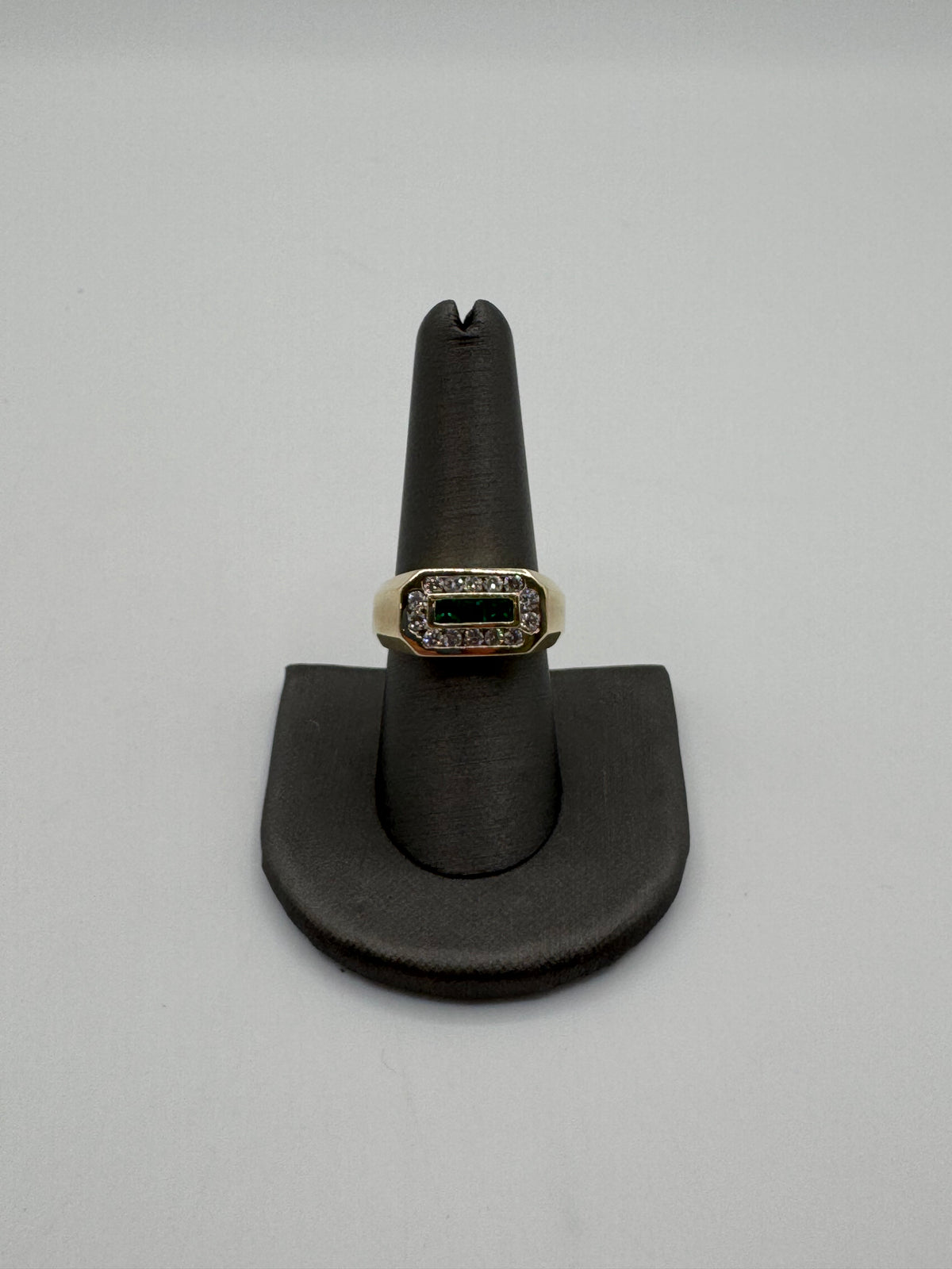 Diamond Emerald Ring-Size 8.5