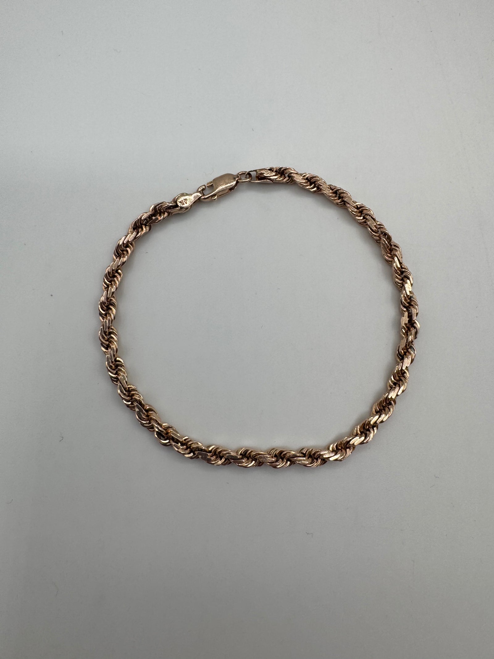 4mm Rope Bracelet 7.5 inch (DIAMOND CUT)