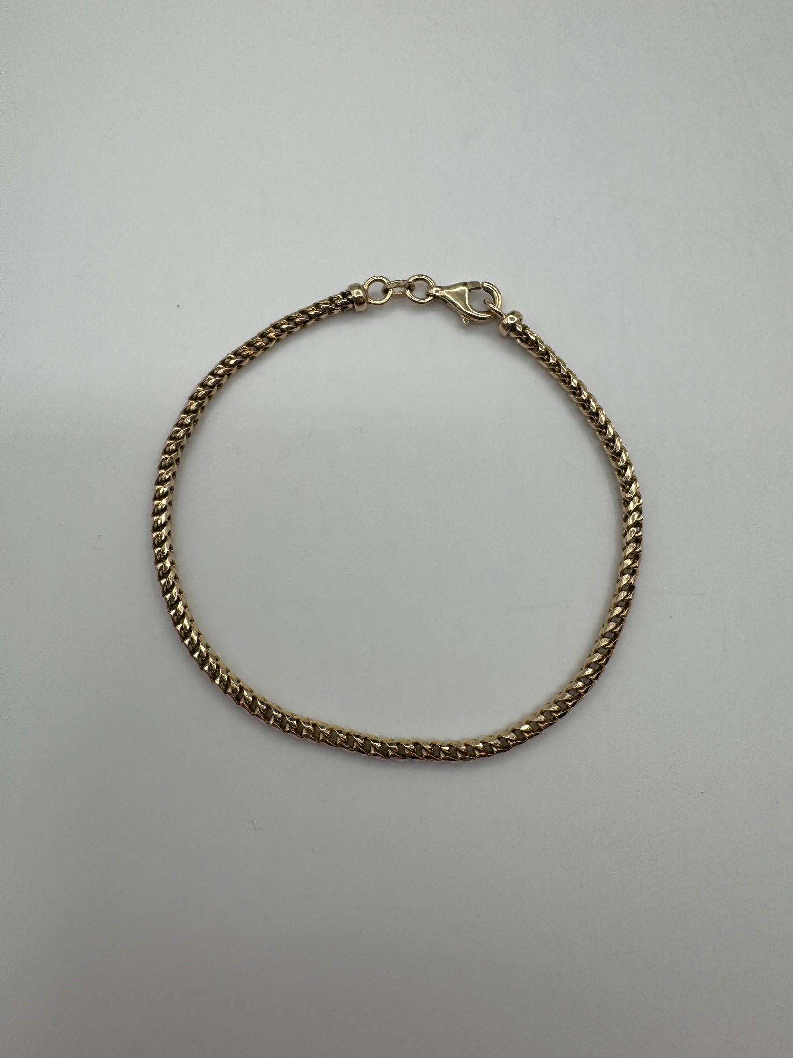 2.5mm Franco Bracelet 8 inches (DIAMOND CUT)