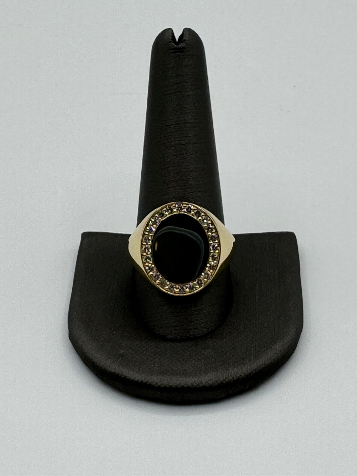 Diamond Oval Signet Ring-Size 11 1/2