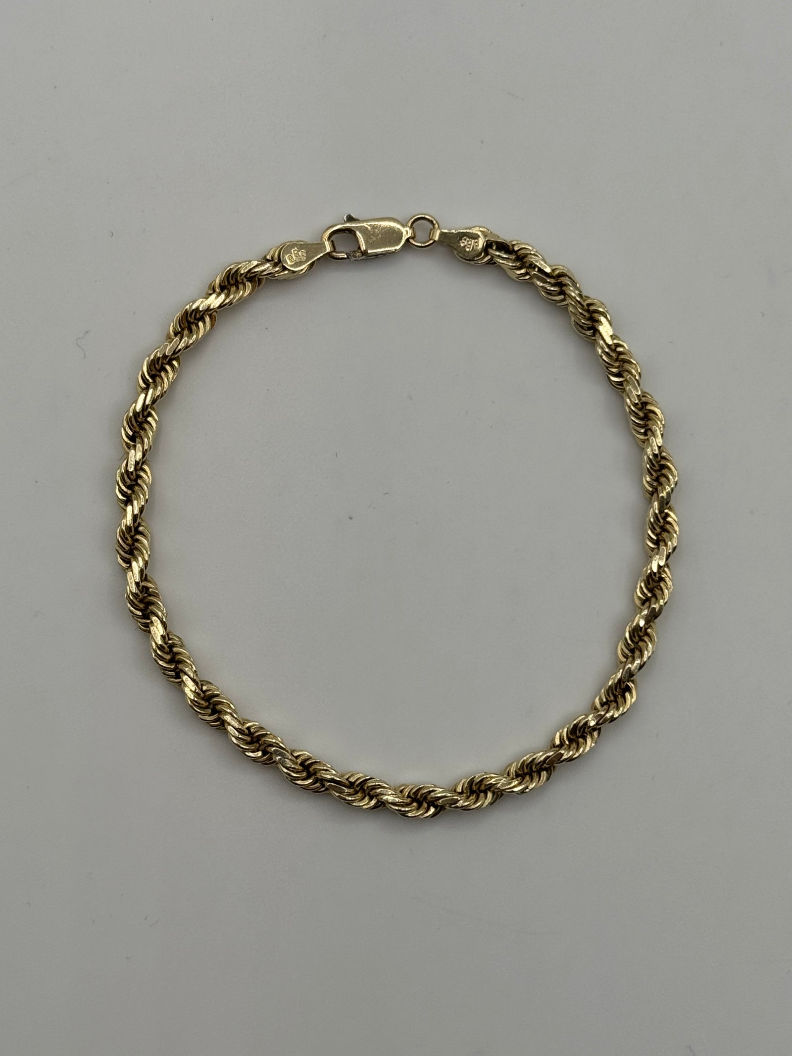 4mm Rope Bracelet 7 inch (DIAMOND CUT)