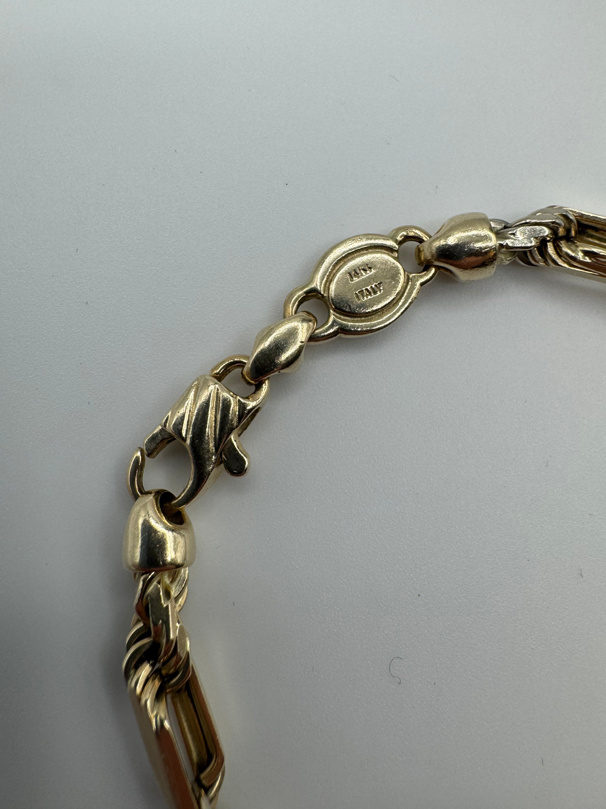 4.5mm Tri Color Figarope Bracelet 7.5 inches (DIAMOND CUT)