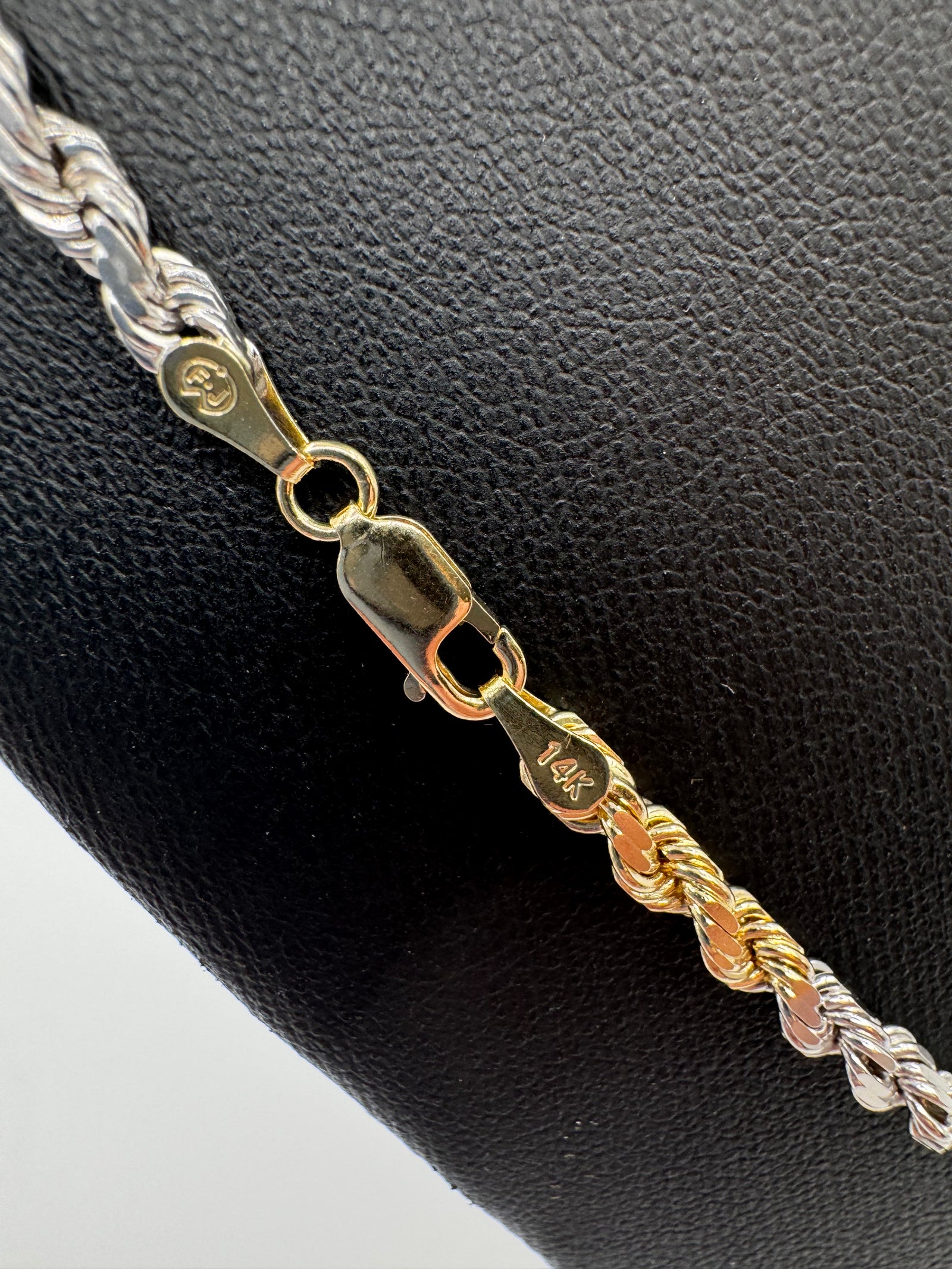 4MM Tri Color Rope Chain 24 inches (DIAMOND CUT)