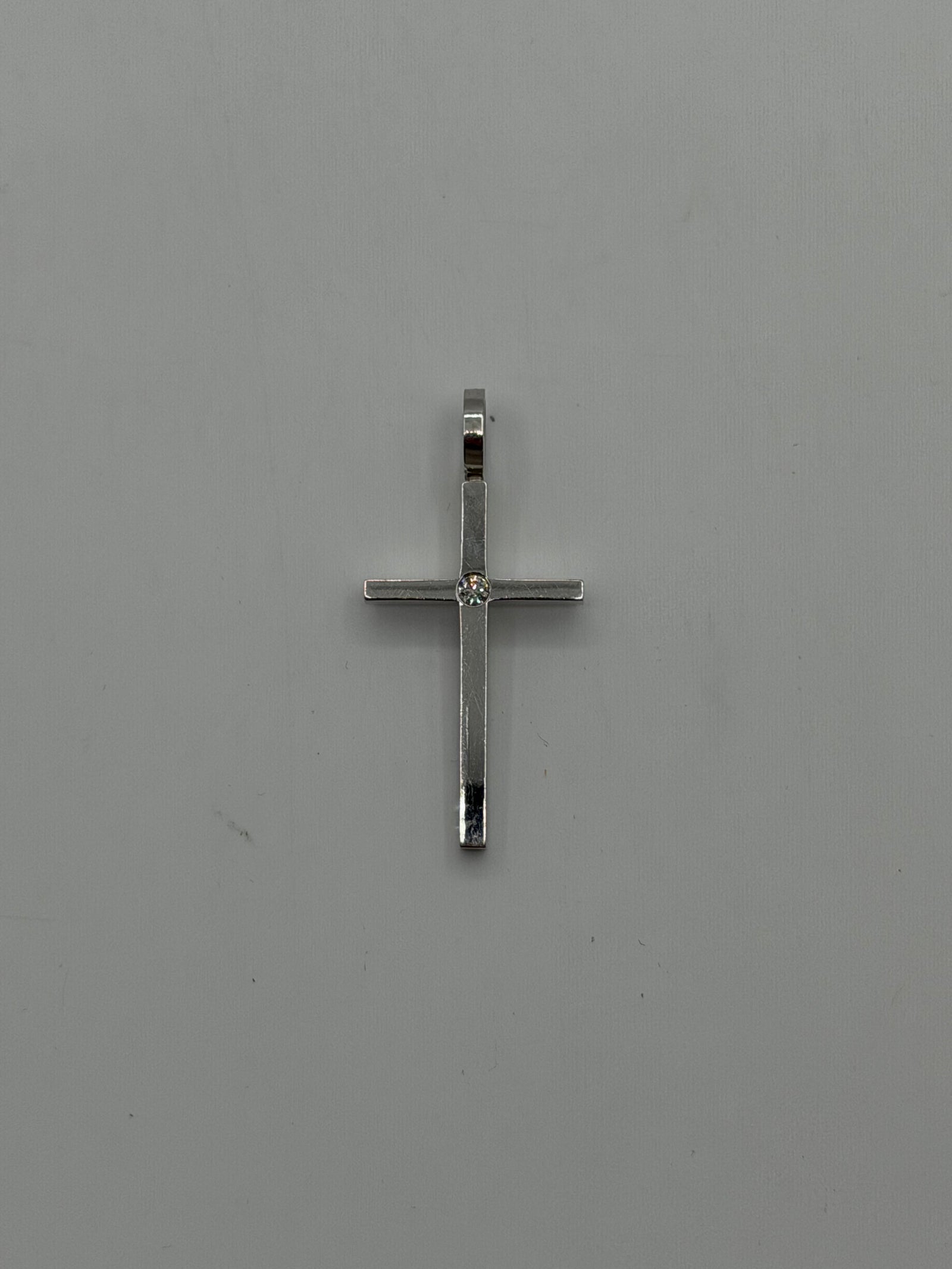 Solitaire Diamond Boss Cross-1 3/4 Inch