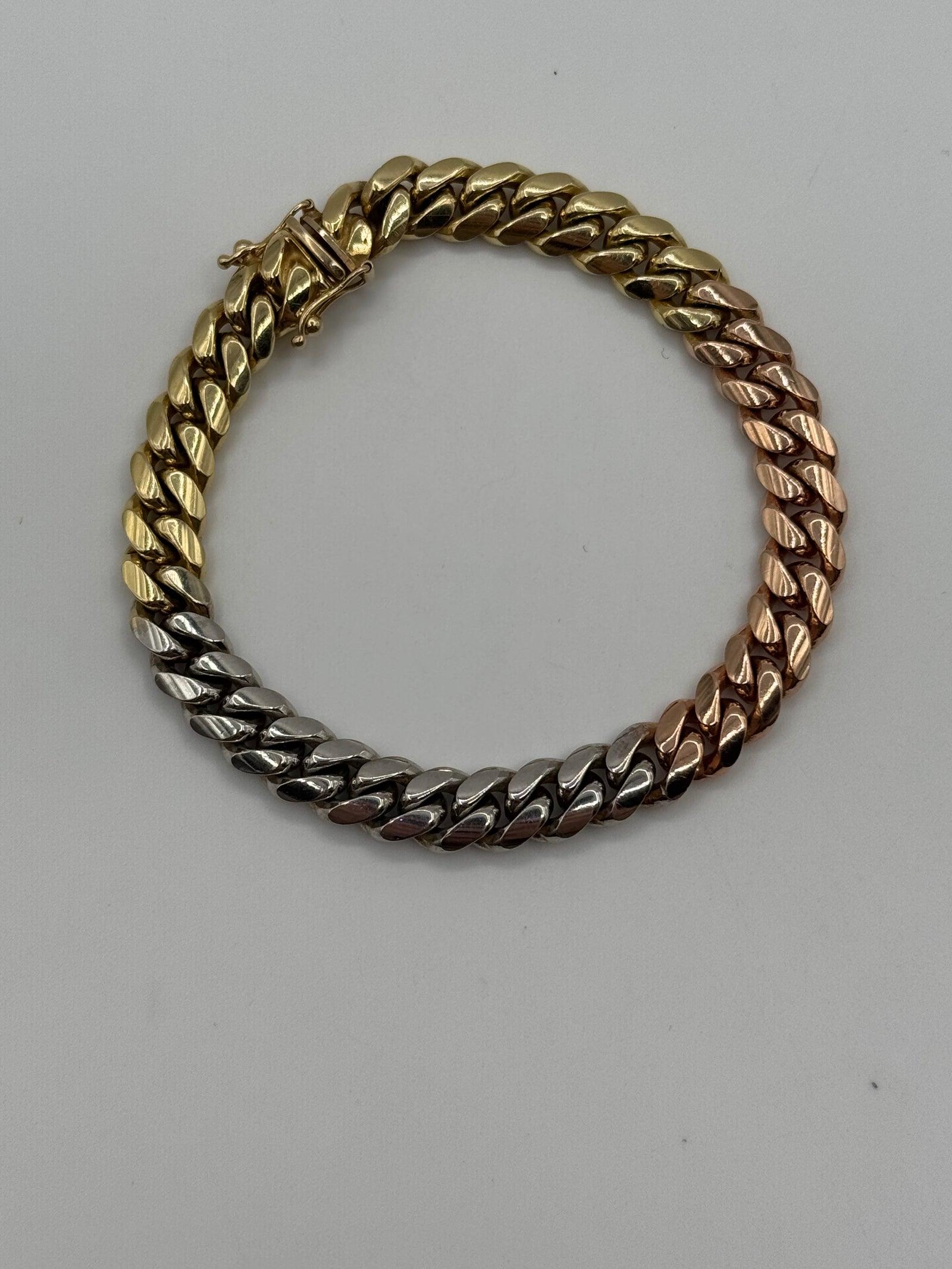 8.5MM Miami Cuban Link 8 inches-TRI COLOR