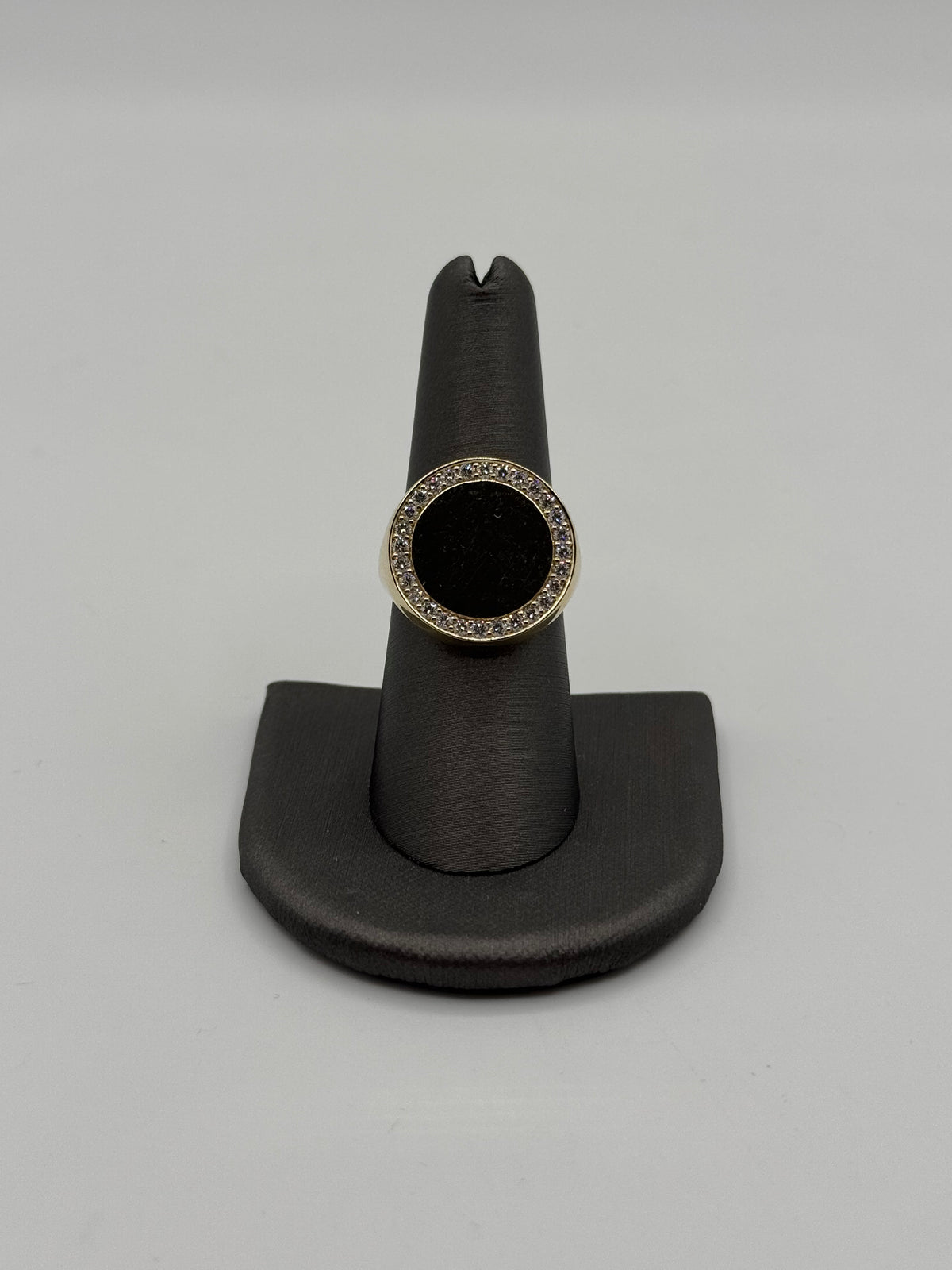 Diamond Round Signet Ring-Size 7 1/2