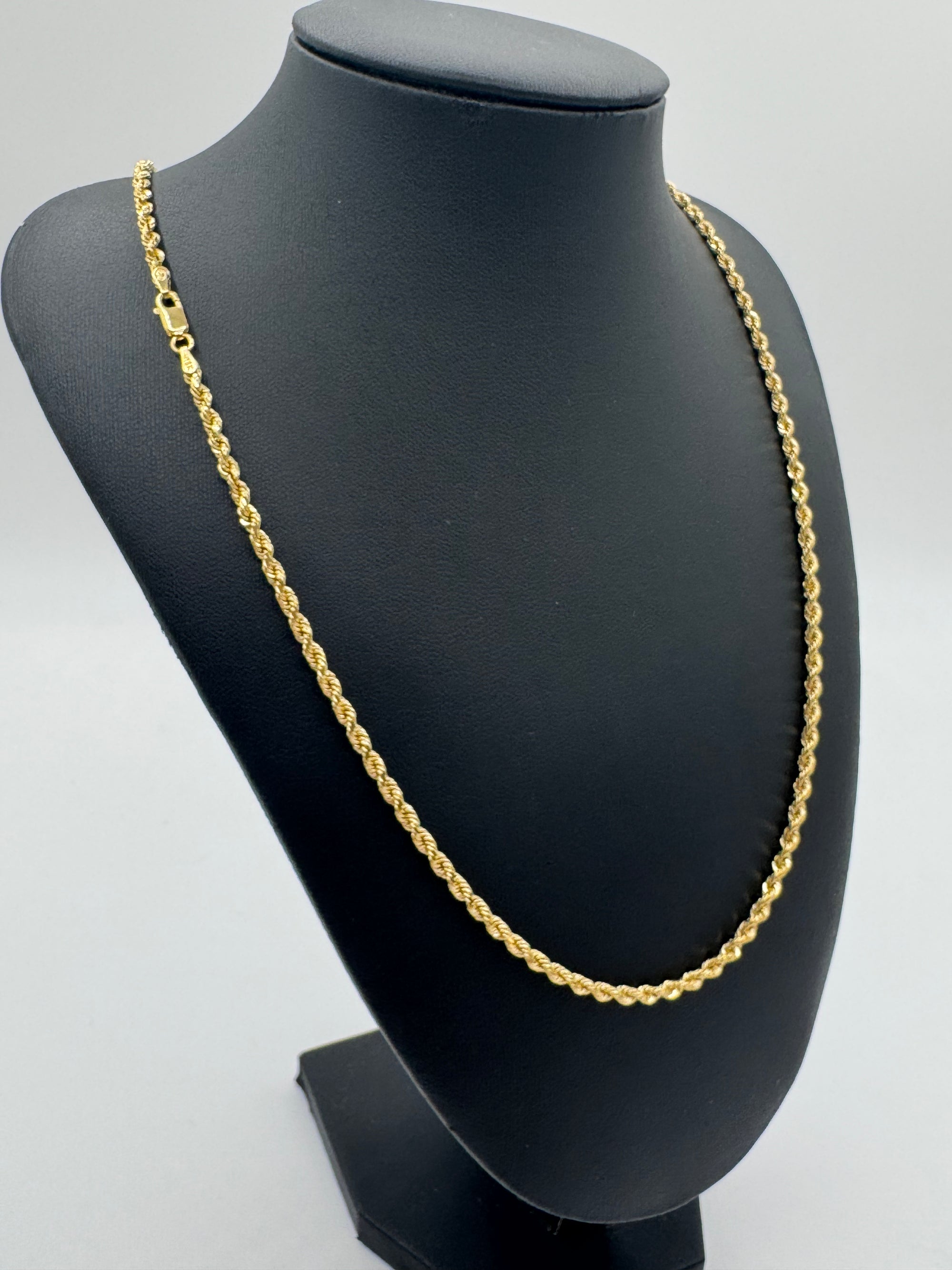 3mm Rope Chain 22 inches (DIAMOND CUT)