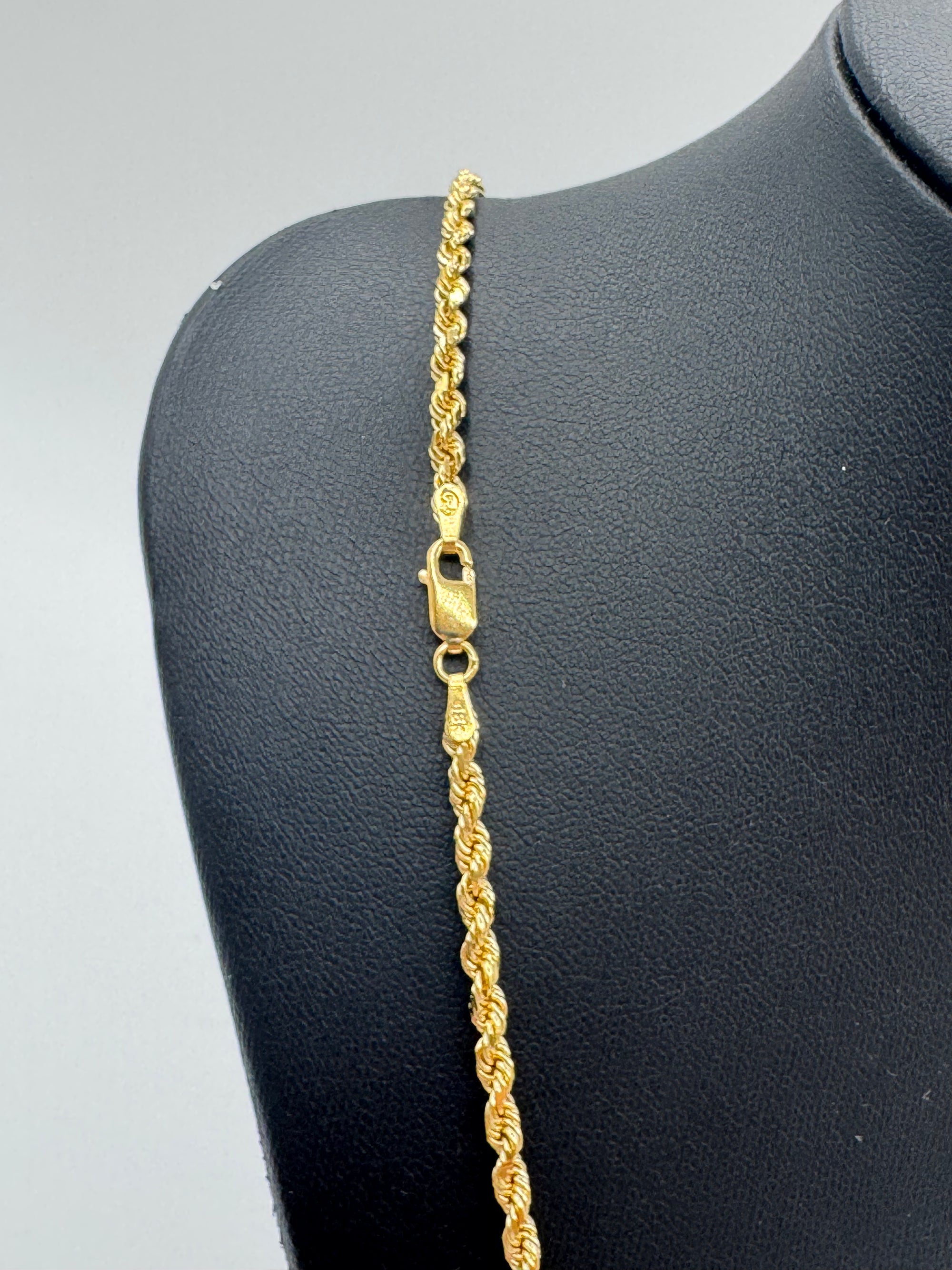 3mm Rope Chain 22 inches (DIAMOND CUT)