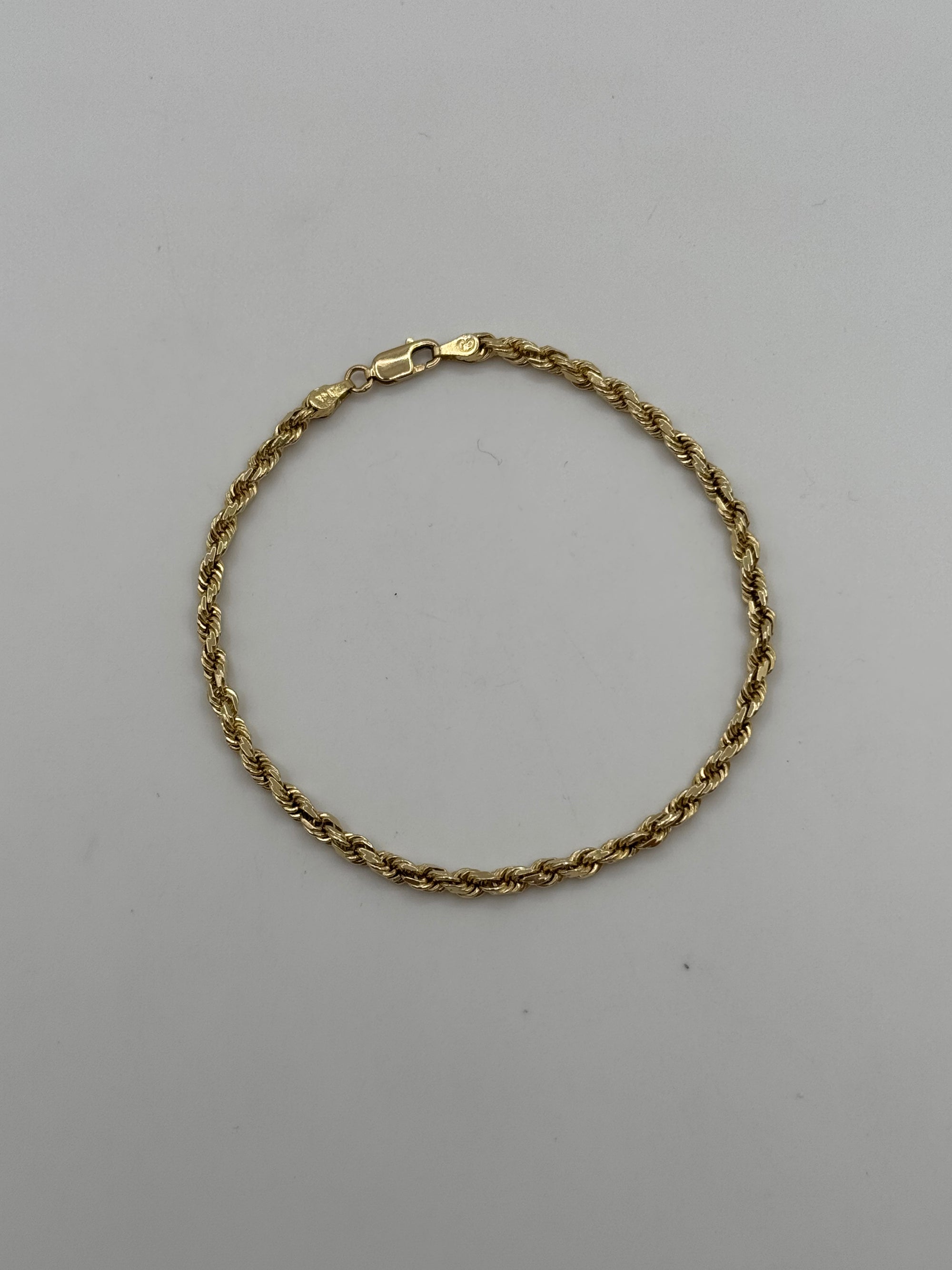 3.5mm Rope Bracelet 8 inches (DIAMOND CUT)