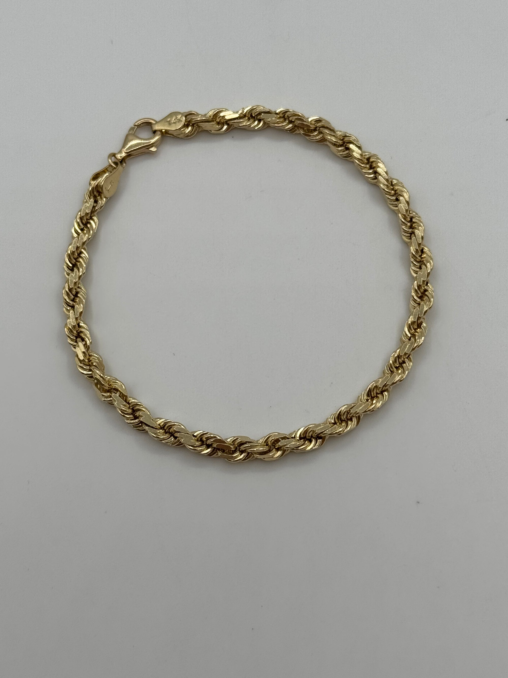 5mm Rope Bracelet 8 inch (DIAMOND CUT)