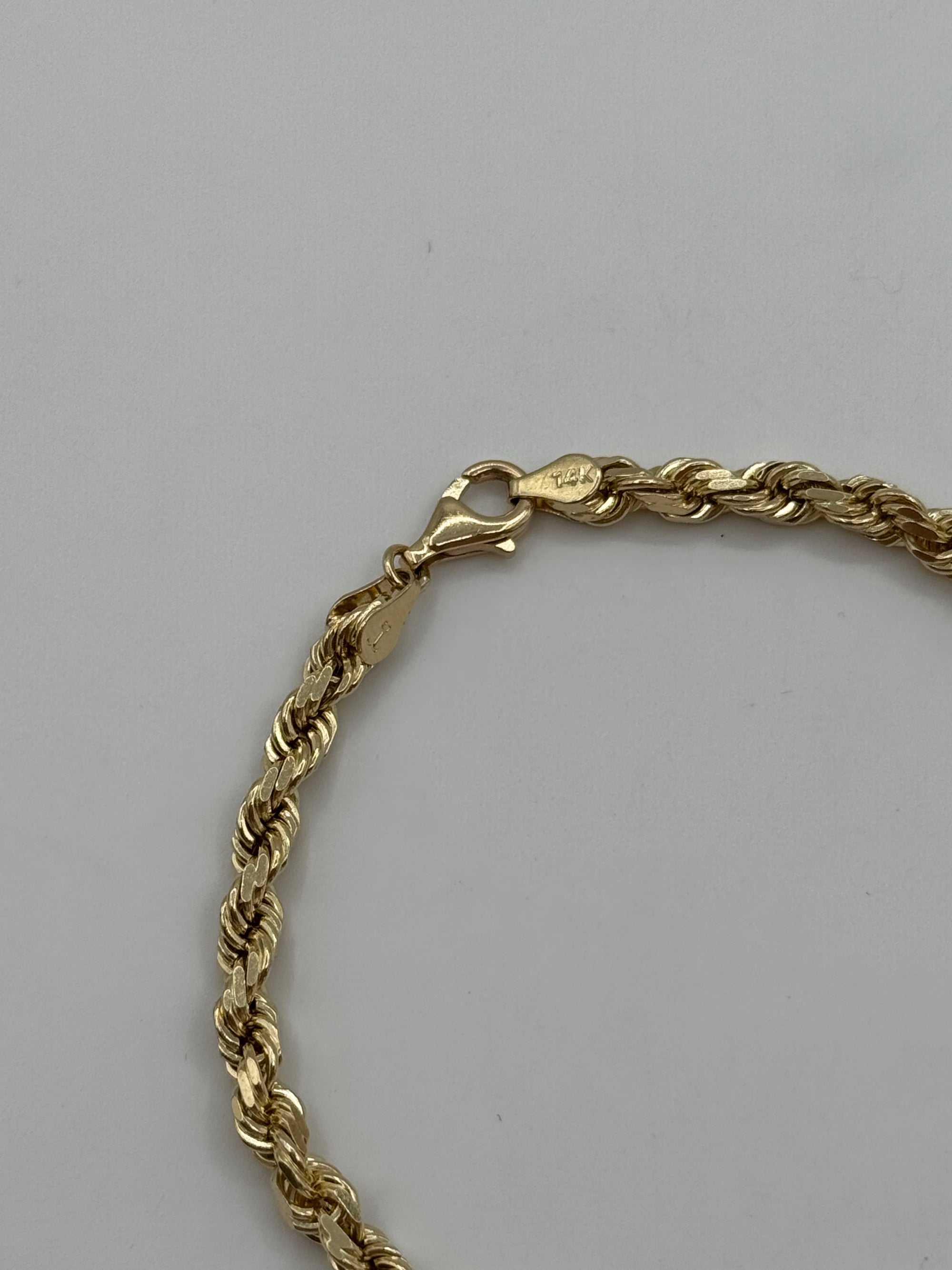 5mm Rope Bracelet 8 inch (DIAMOND CUT)