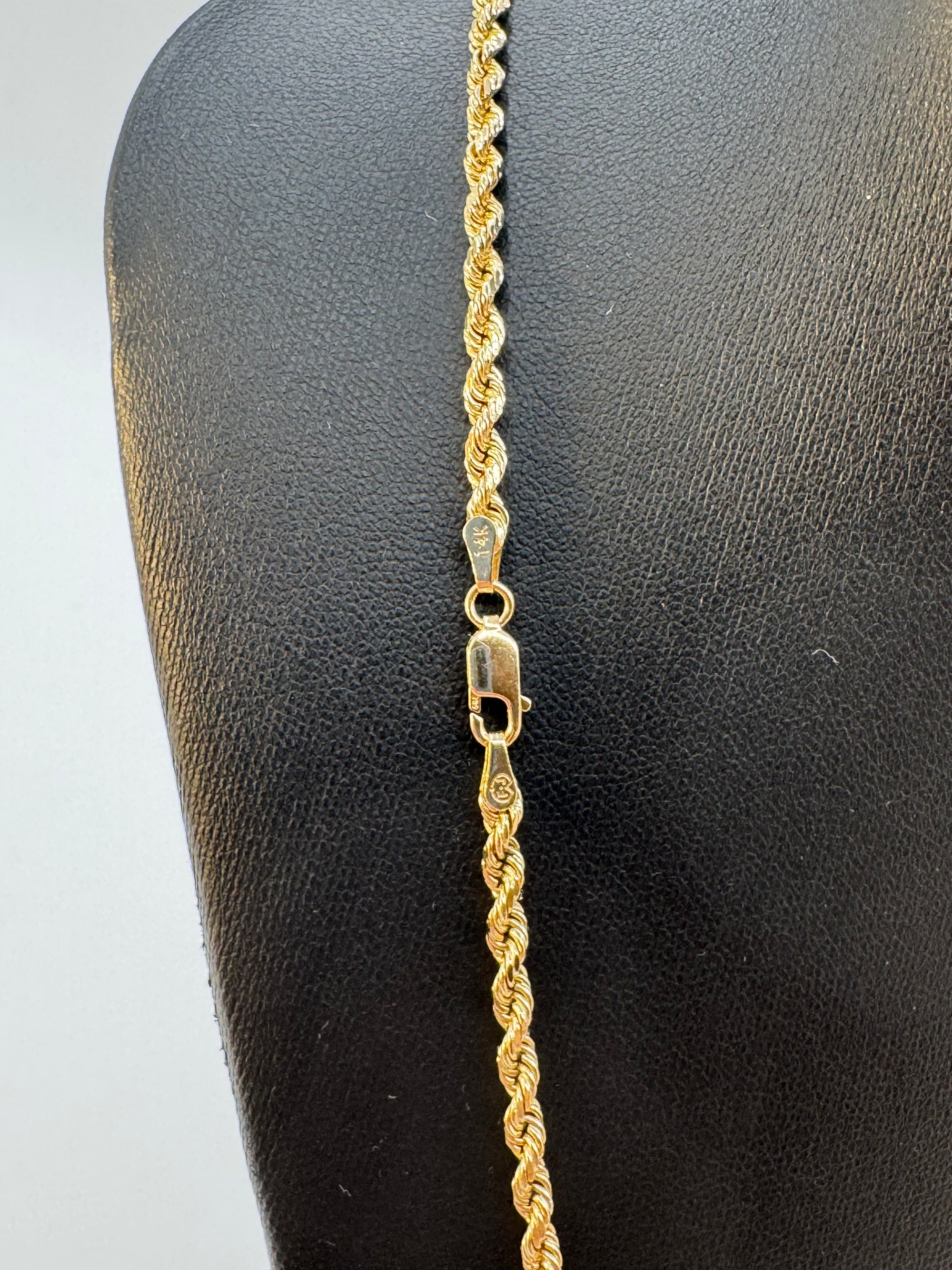 3mm Rope Chain 22 inches (DIAMOND CUT)