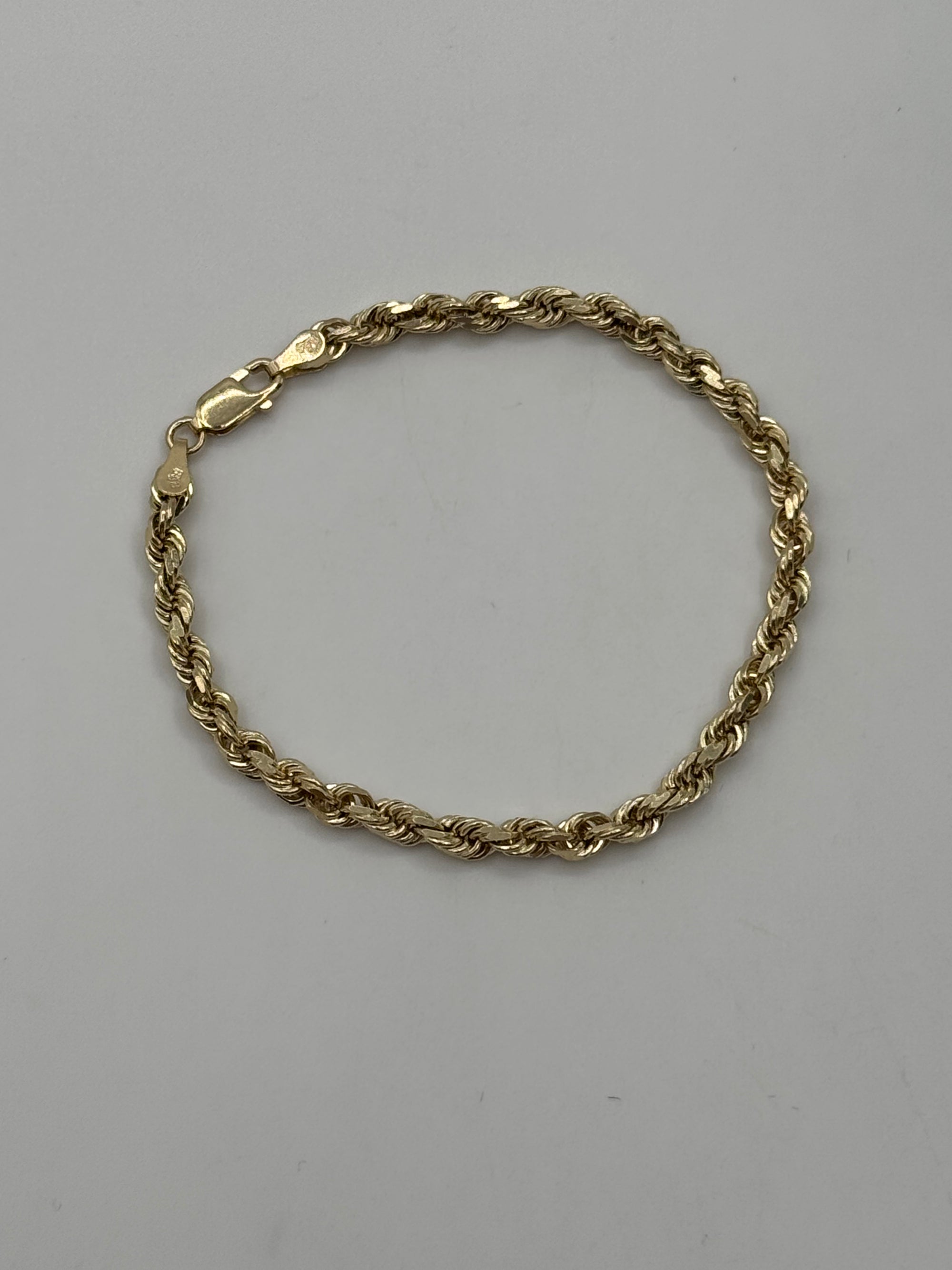 4mm Rope Bracelet 6.5 inches (DIAMOND CUT)