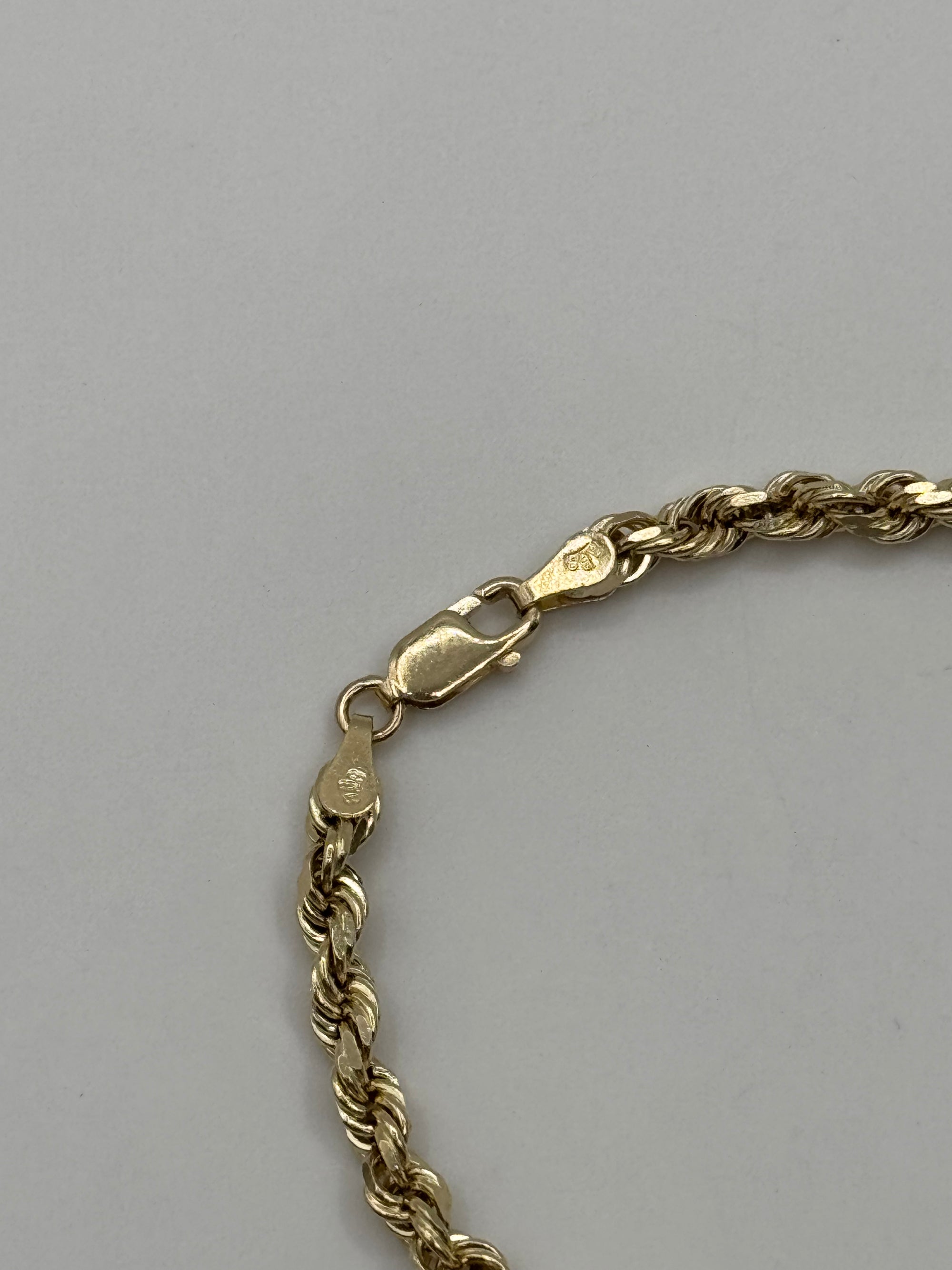 4mm Rope Bracelet 6.5 inches (DIAMOND CUT)