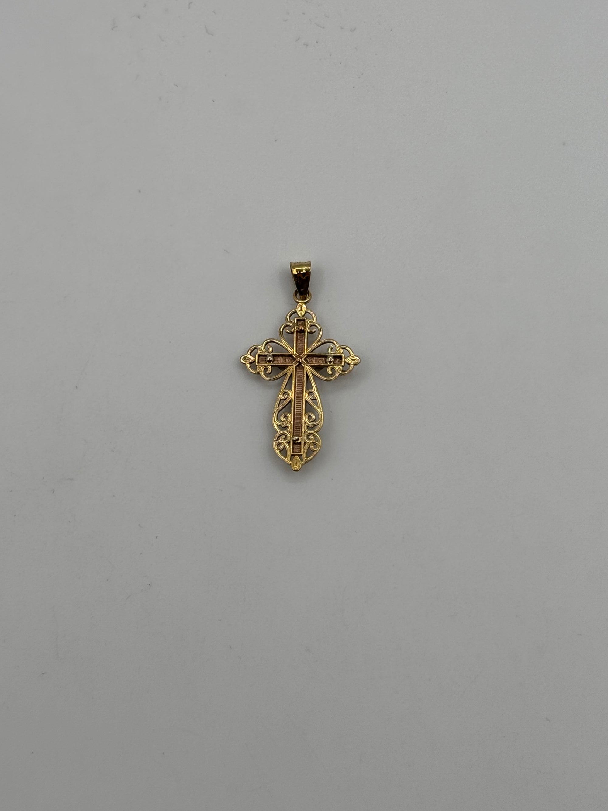 Crucifix Cross-1 1/4 Inch x 1/2 inch (TRI COLOR)