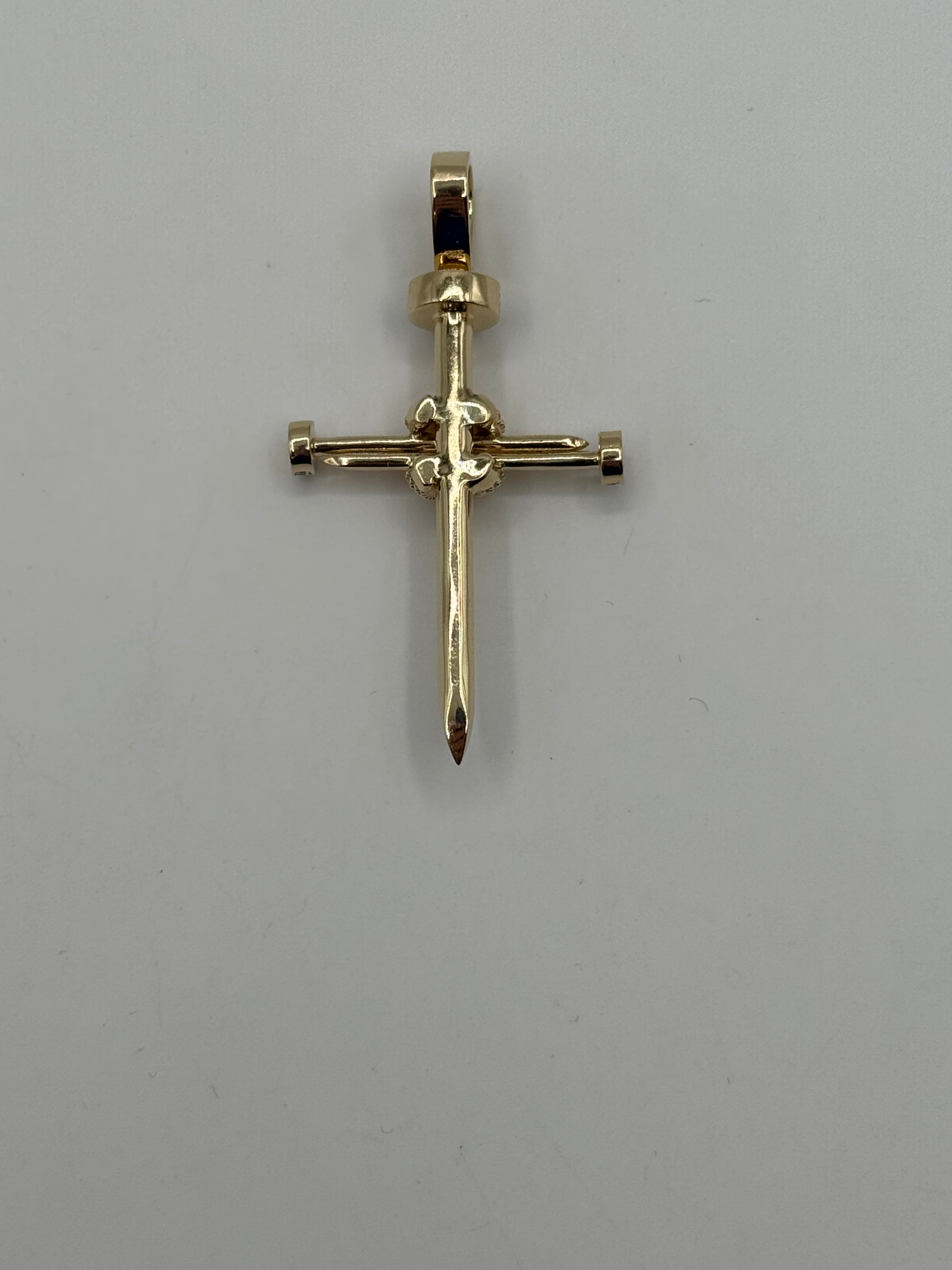 Diamond Nail Cross Pendant-2 1/4 inch