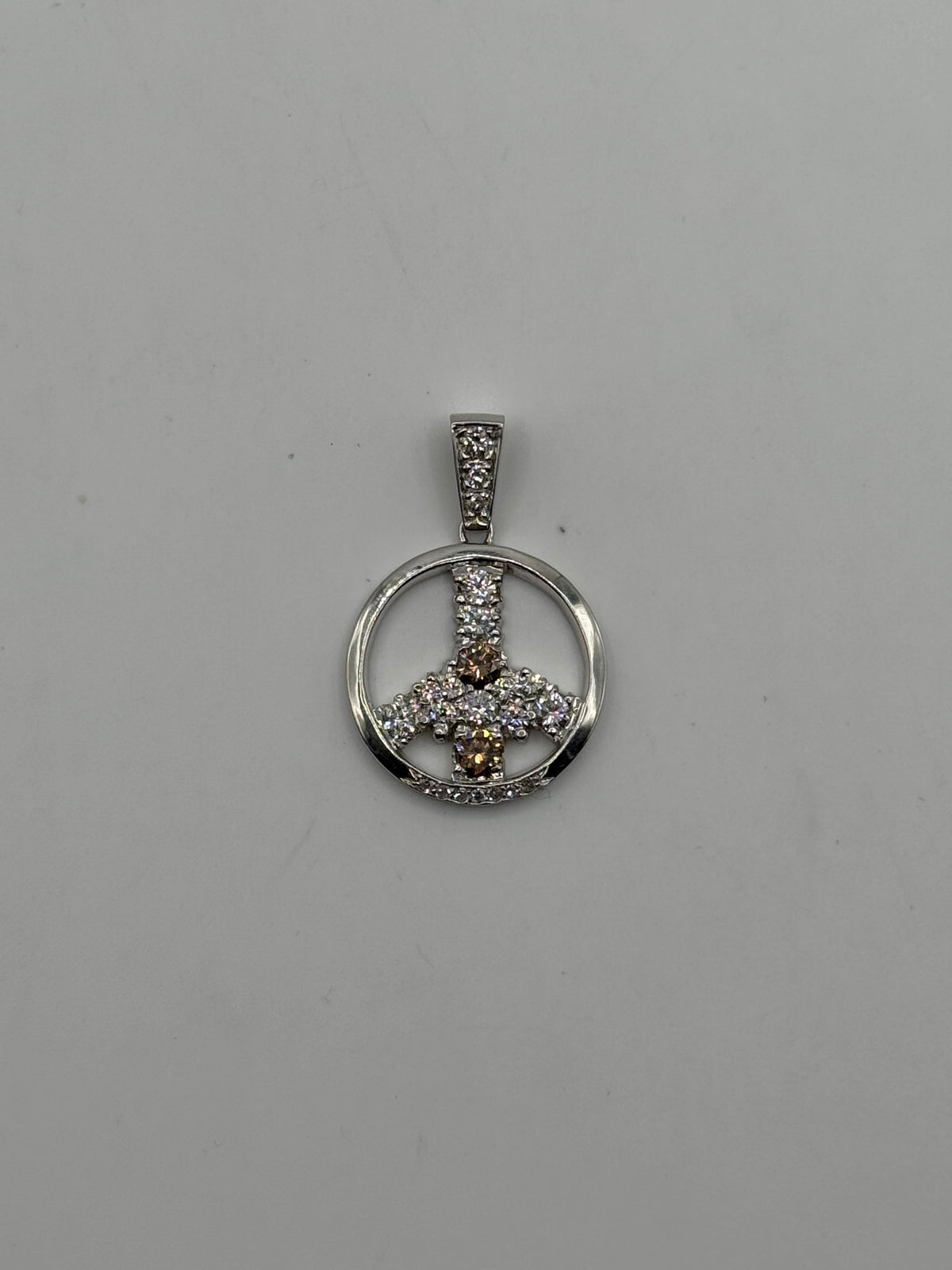 Diamond Peace Pendant-1 1/2 inch