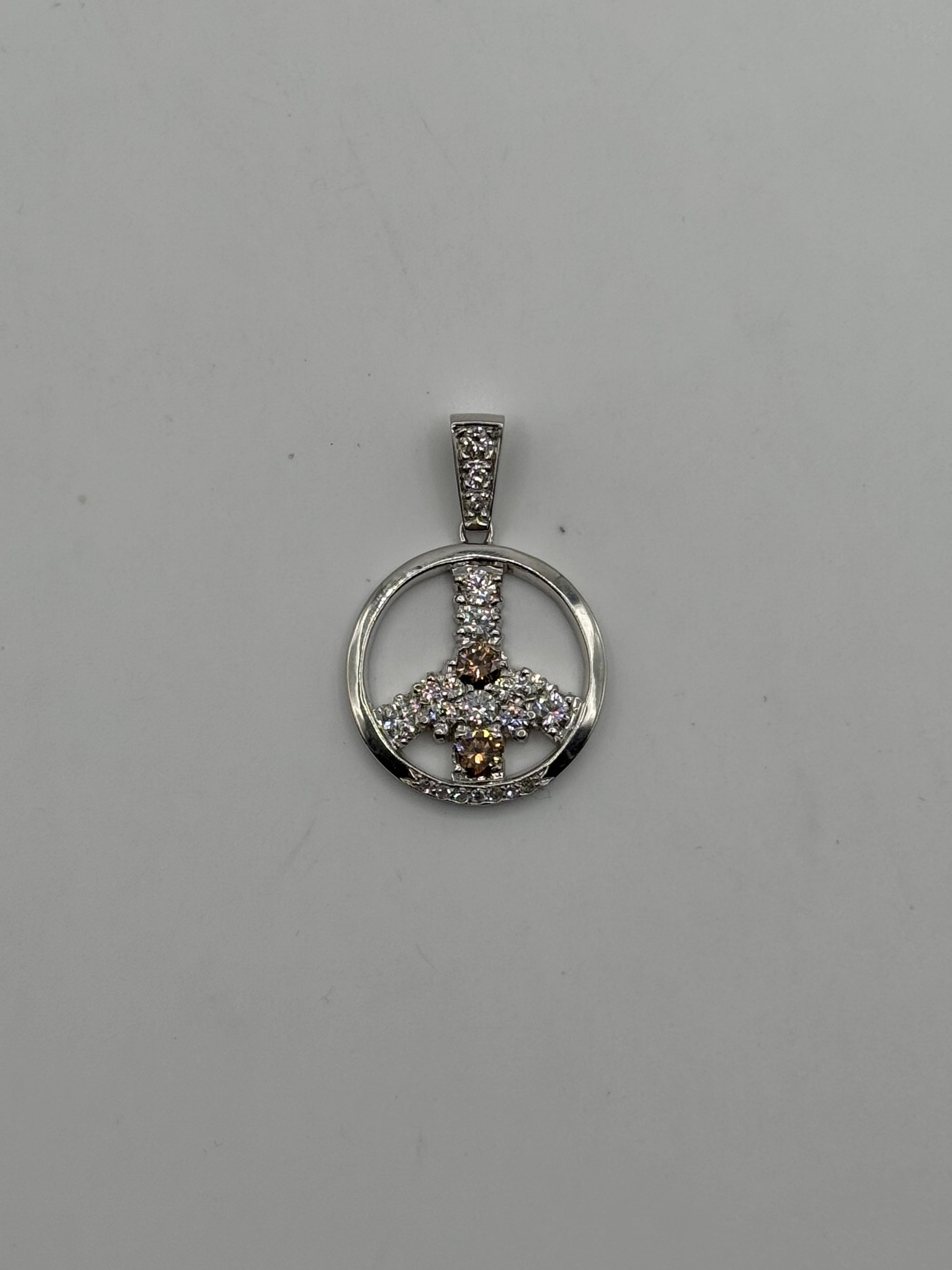 Diamond Peace Pendant-1 1/2 inch