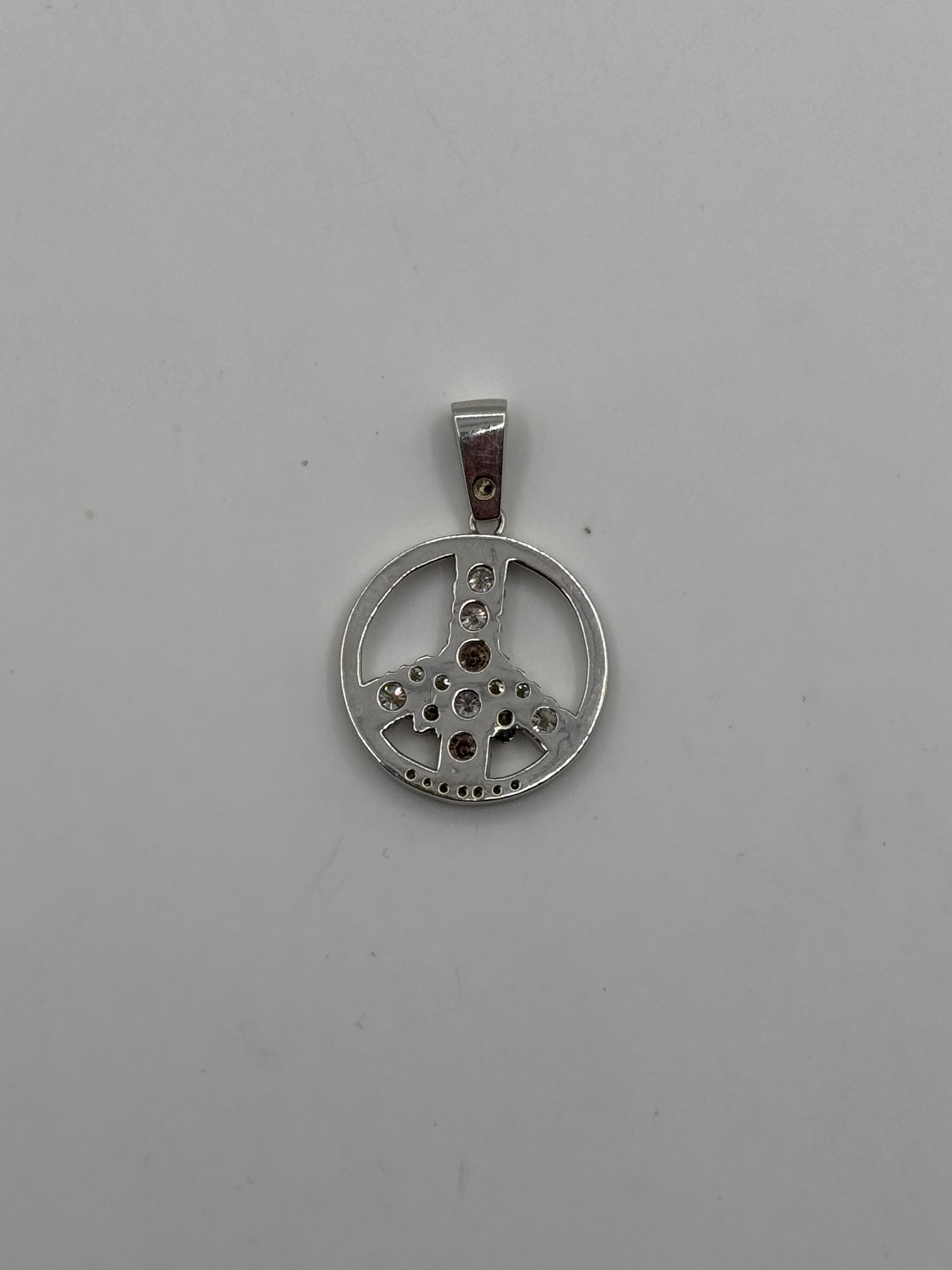 Diamond Peace Pendant-1 1/2 inch