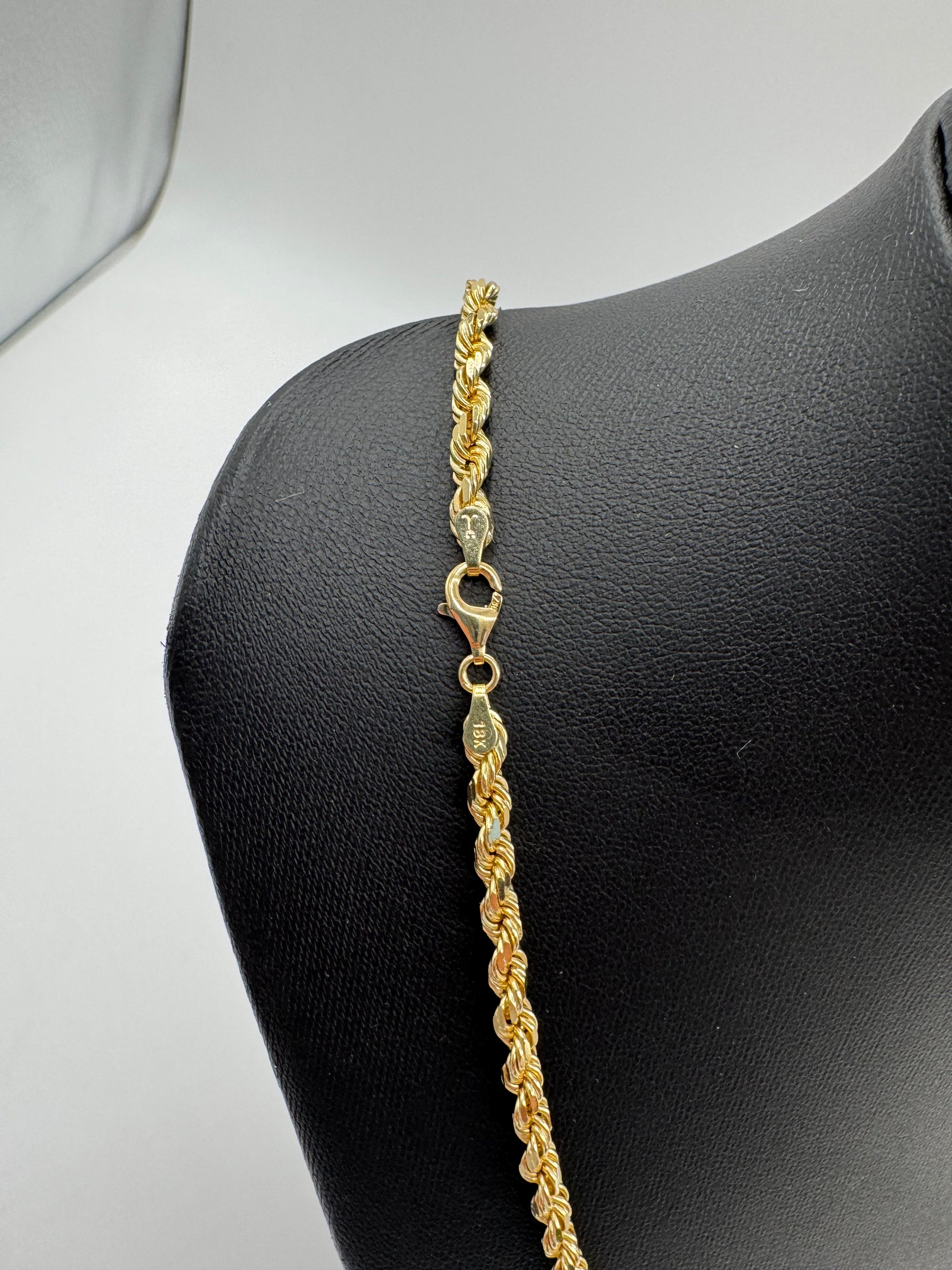 4mm Rope Chain 24 inches (DIAMOND CUT)