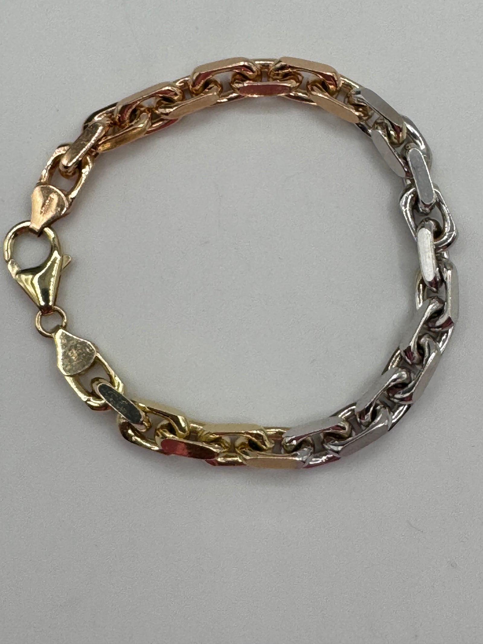 6mm Heavy Link Bracelet 7 inches- TRI COLOR