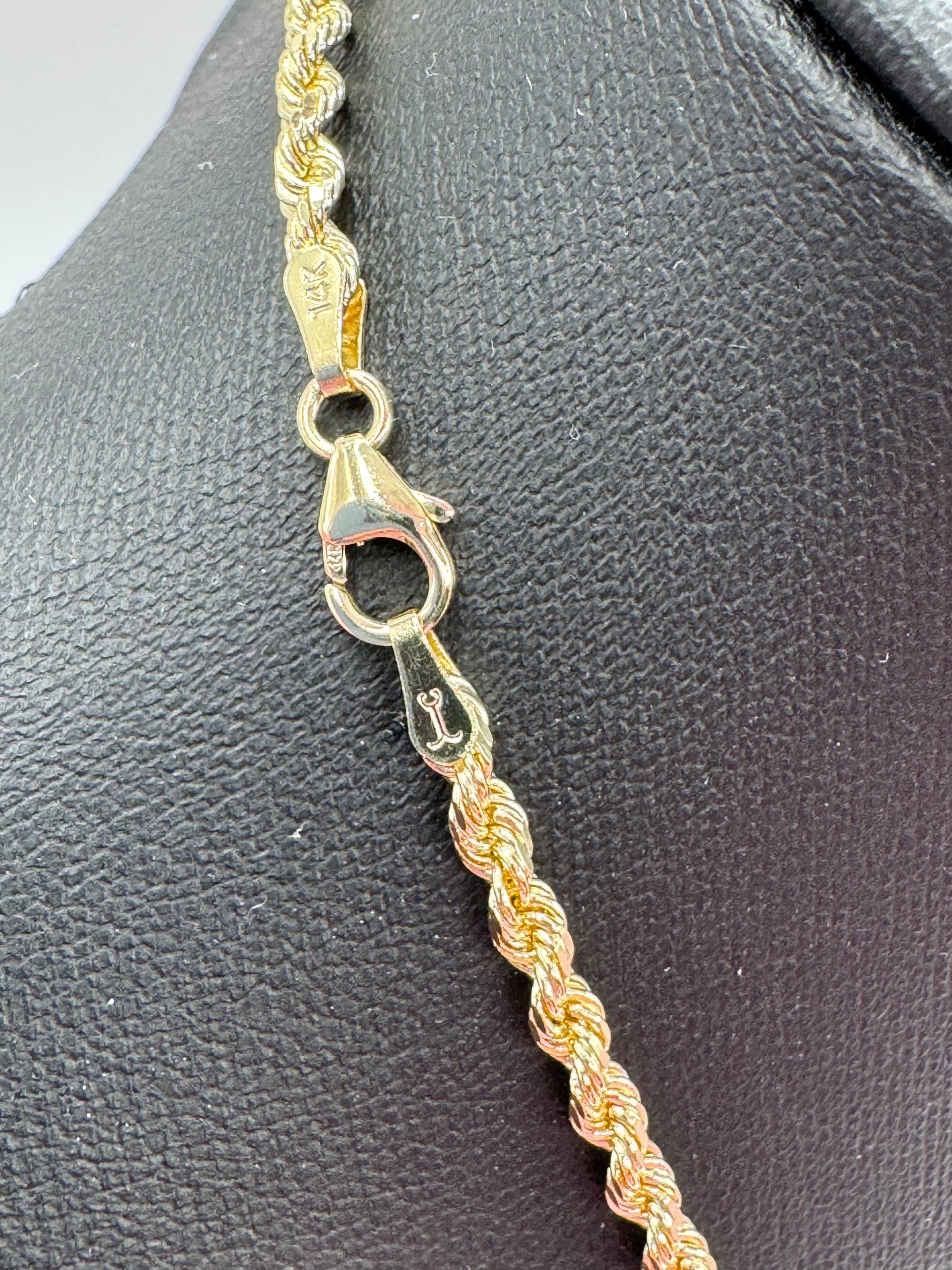 3mm Rope Chain 18 inches (DIAMOND CUT)