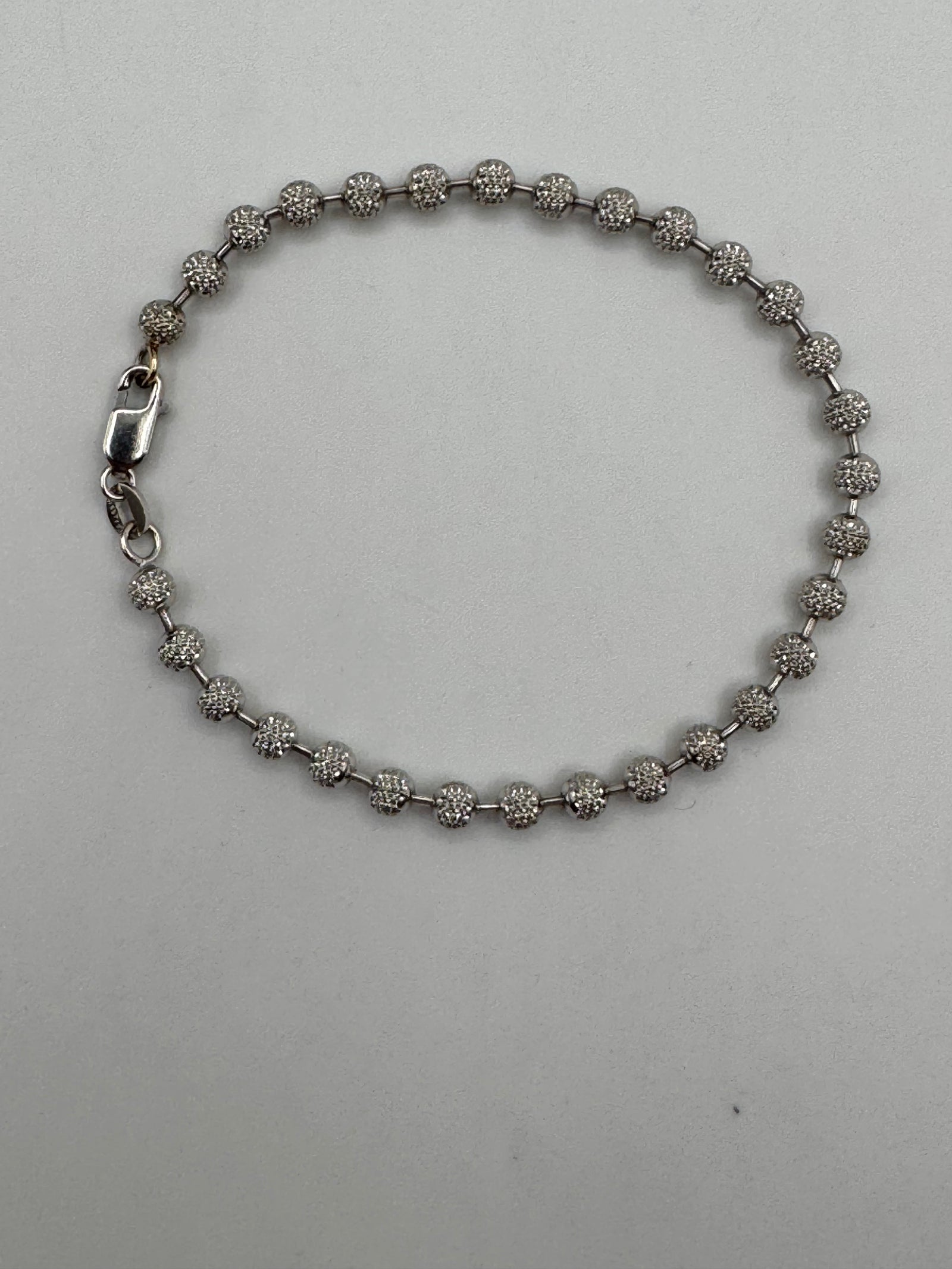 4mm Diamond Cut Bead Bracelet 7.25 inches