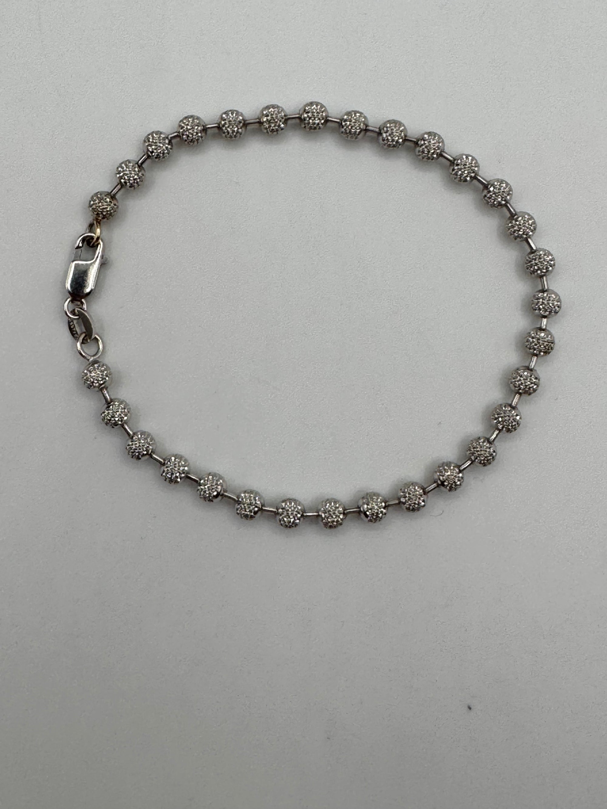 4mm Diamond Cut Bead Bracelet 7.25 inches