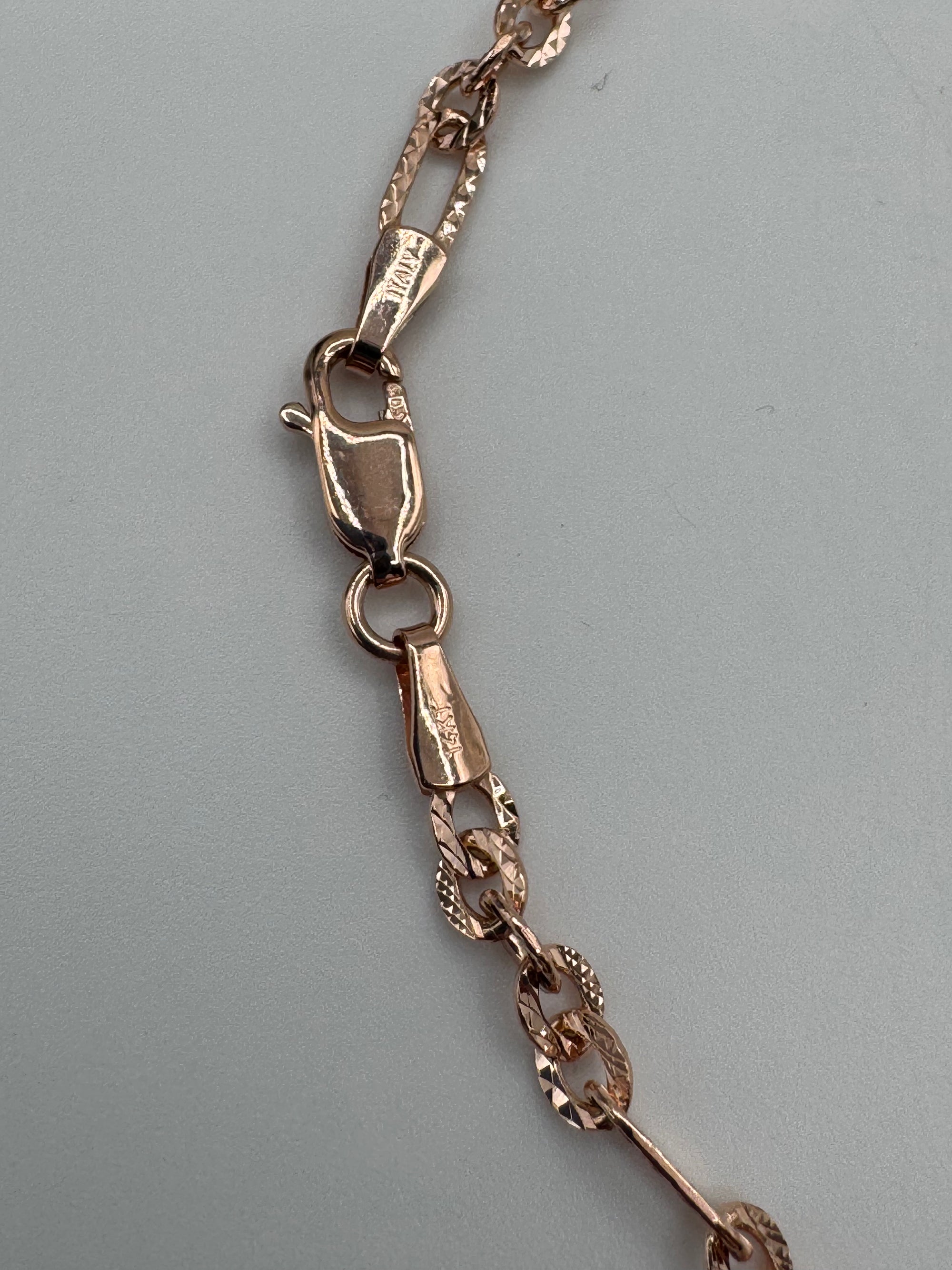 3mm Figaro Anklet 9.5 inches (DIAMOND CUT)
