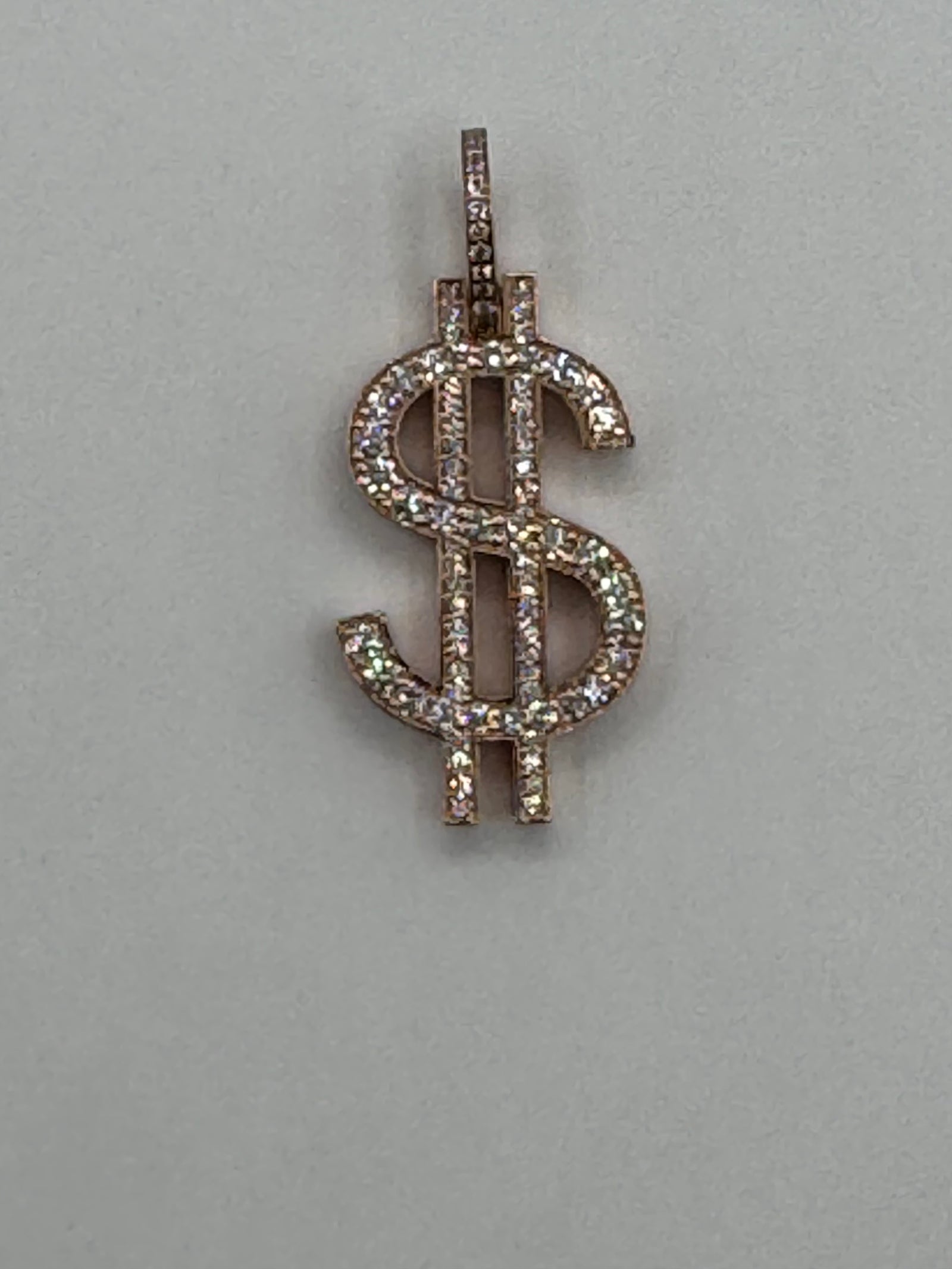Dollar Sign Pendant-1 1/2 Inch (DIAMOND)