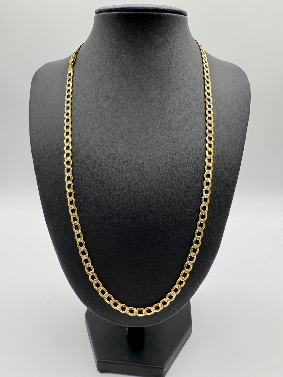5MM Curb Link Chain 22 inches (TWO TONE)