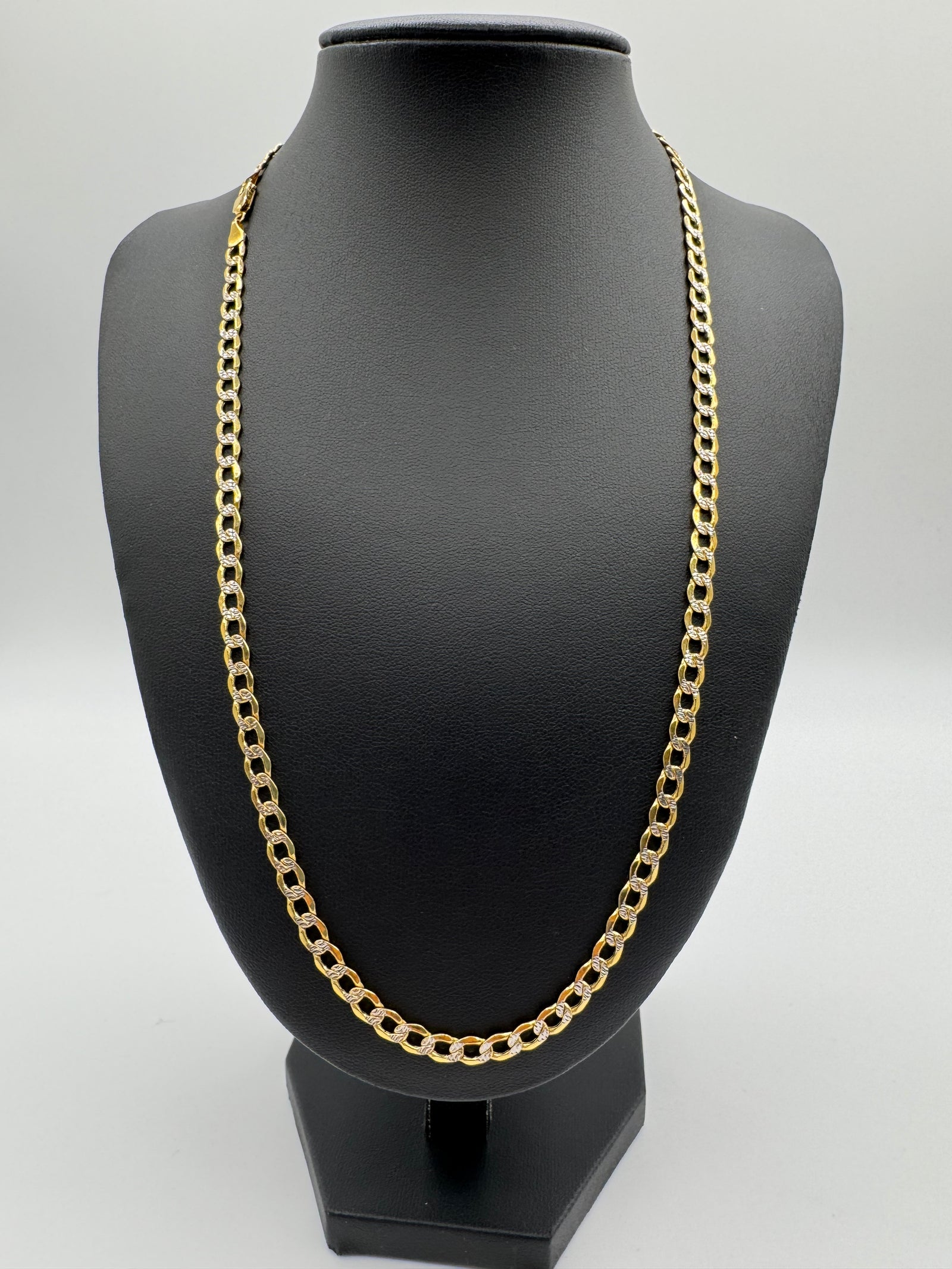 5MM Curb Link Chain 22 inches (TWO TONE)