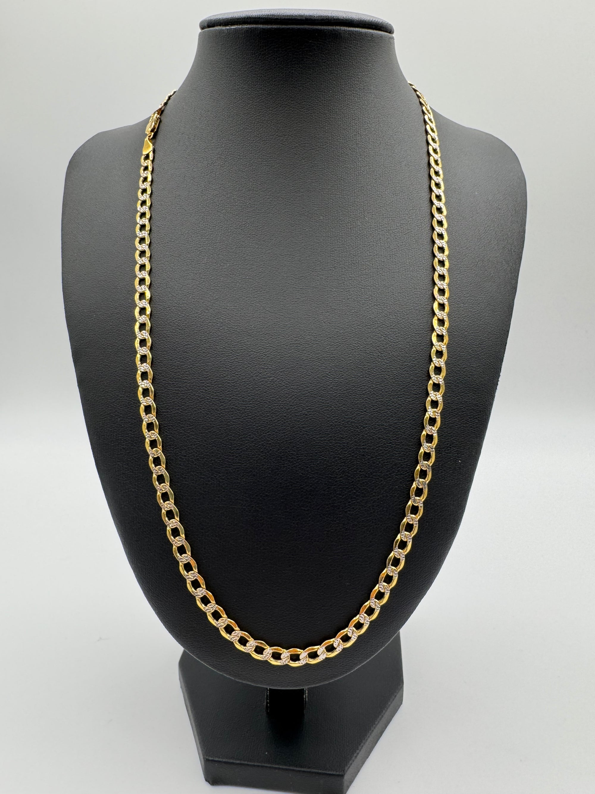5MM Curb Link Chain 22 inches (TWO TONE)