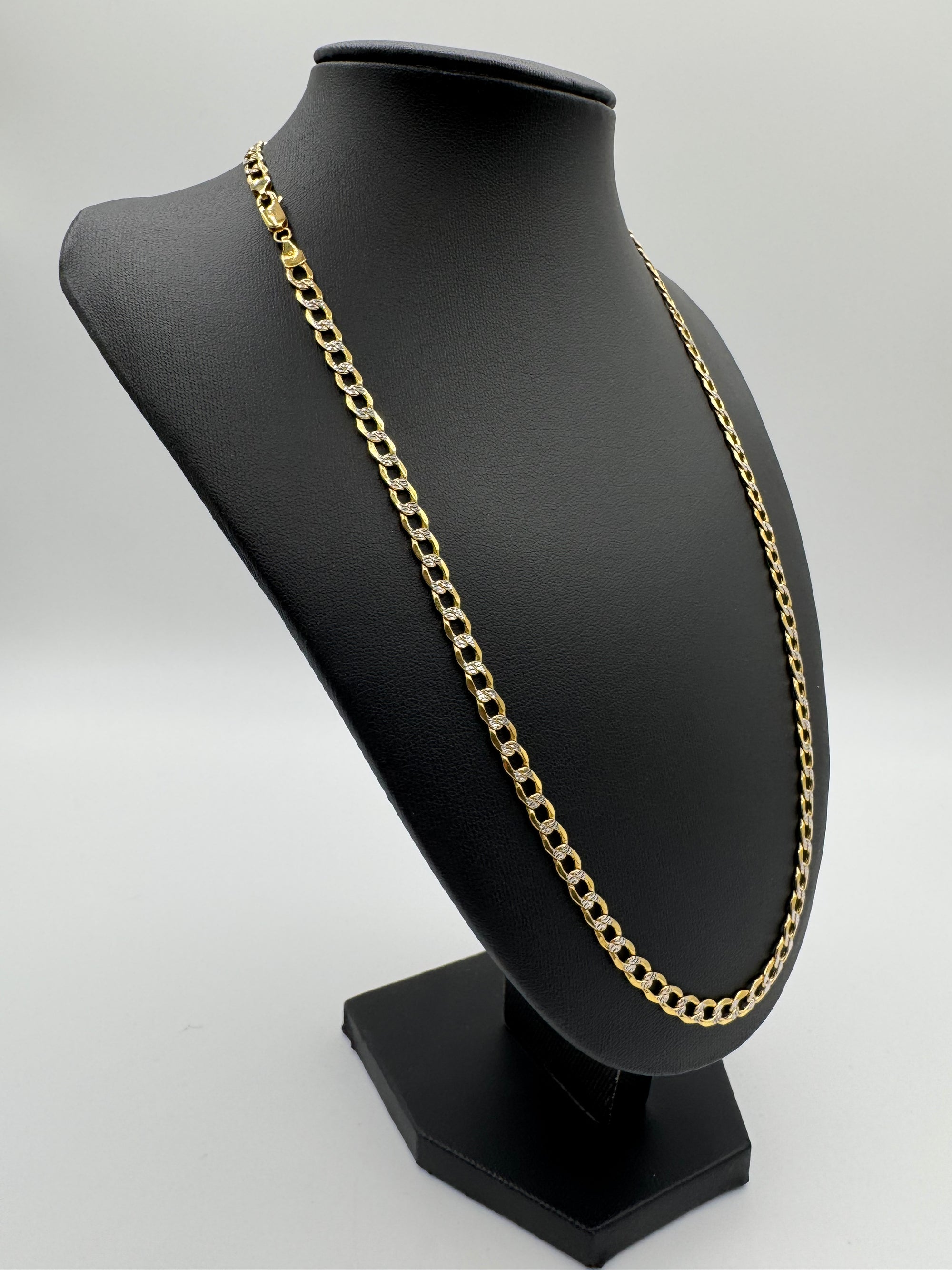 5MM Curb Link Chain 22 inches (TWO TONE)