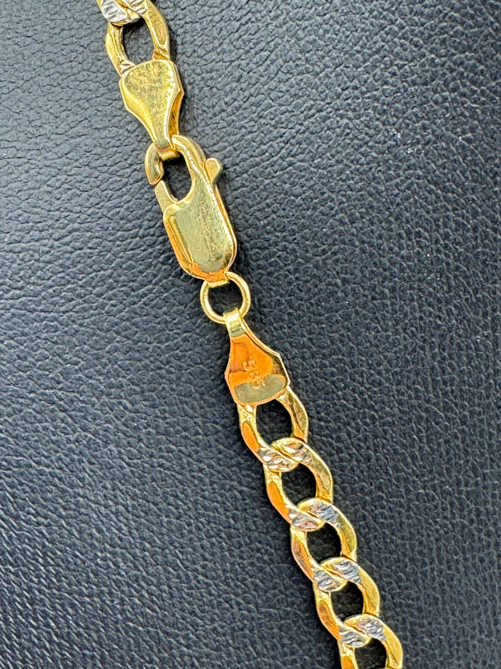 5MM Curb Link Chain 22 inches (TWO TONE)