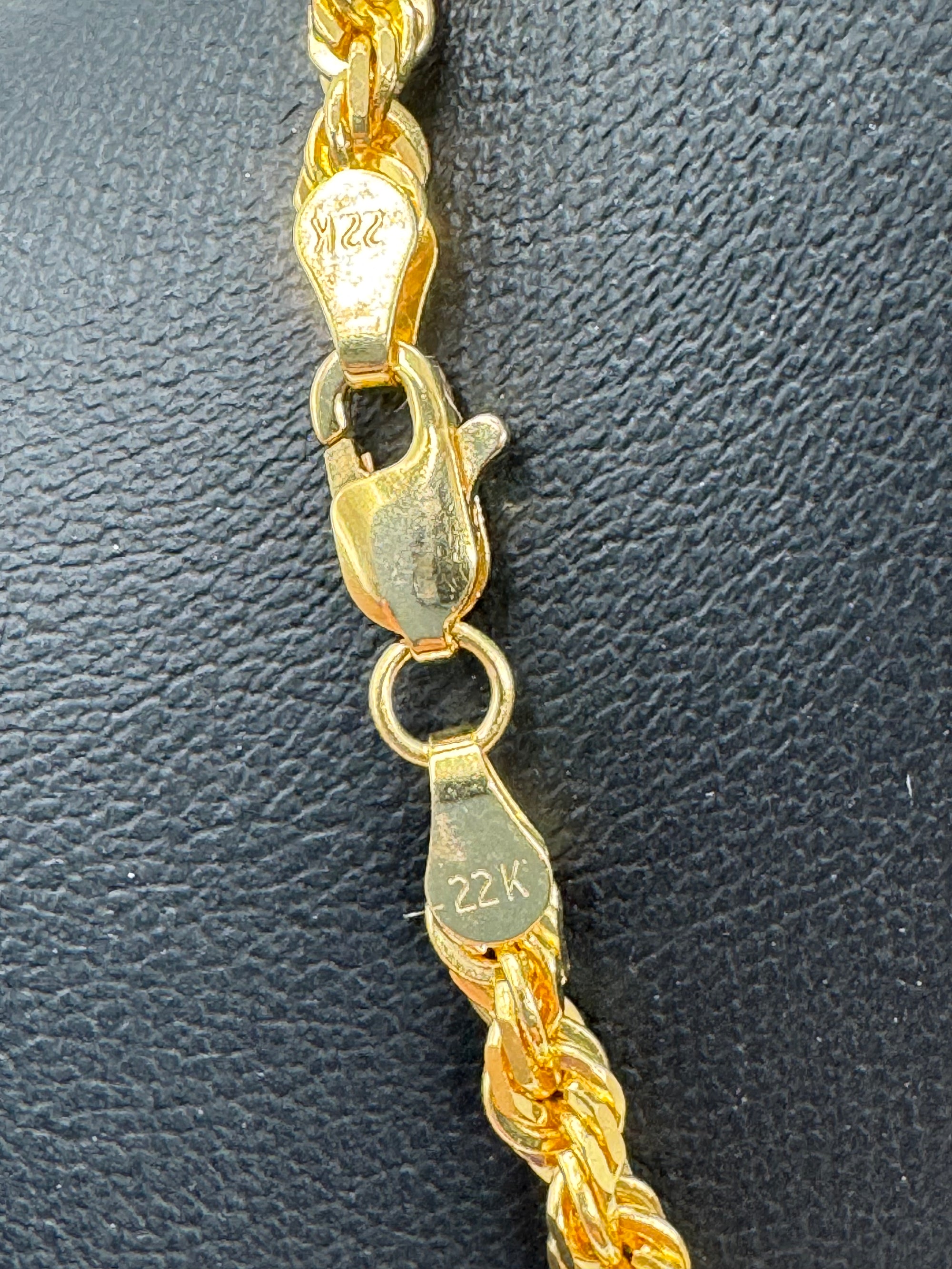 4mm Rope Chain 22 inches (DIAMOND CUT)