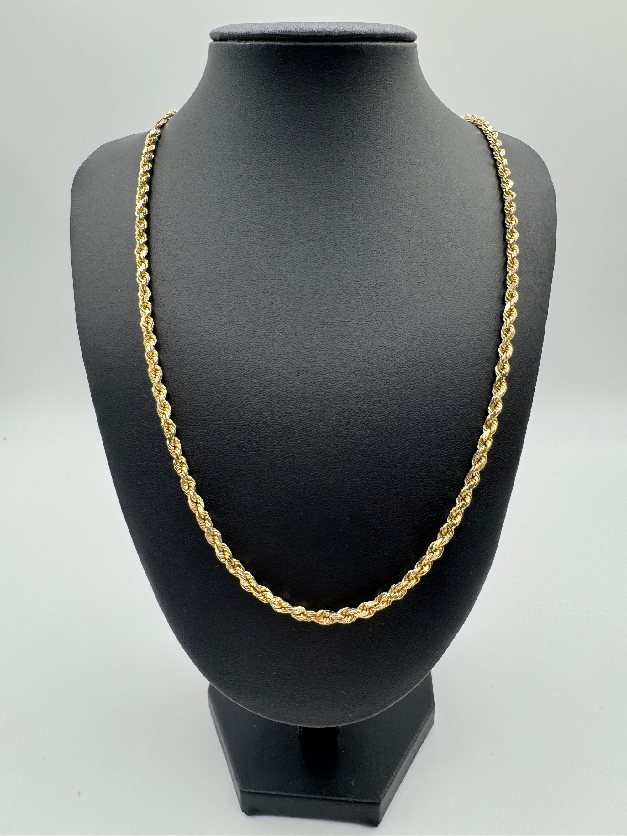4mm Rope Chain 24.5 inches (DIAMOND CUT)