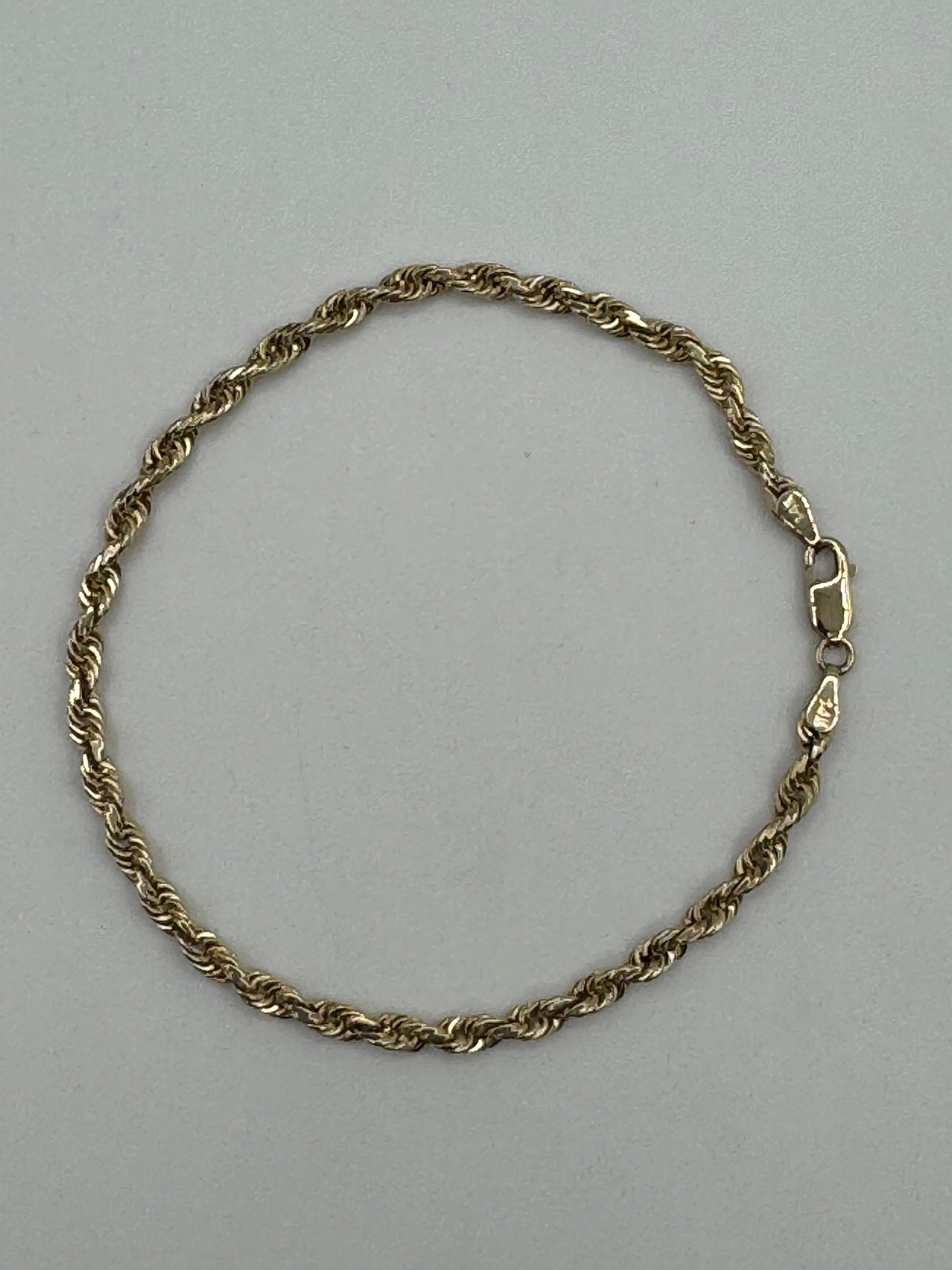 3mm Rope Bracelet 8 1/4 inch (DIAMOND CUT)