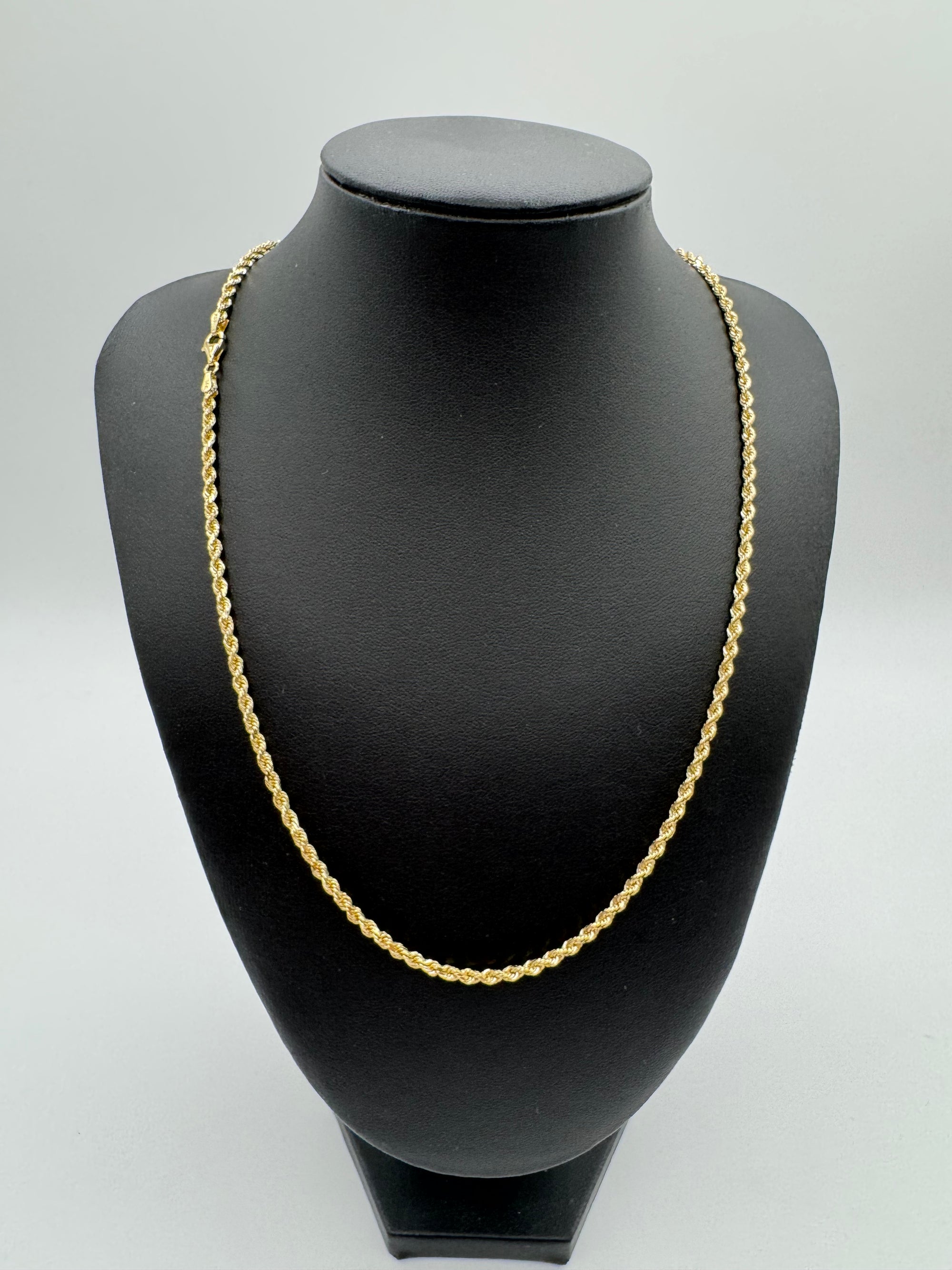 2.9mm Rope Chain 20 inches (DIAMOND CUT)
