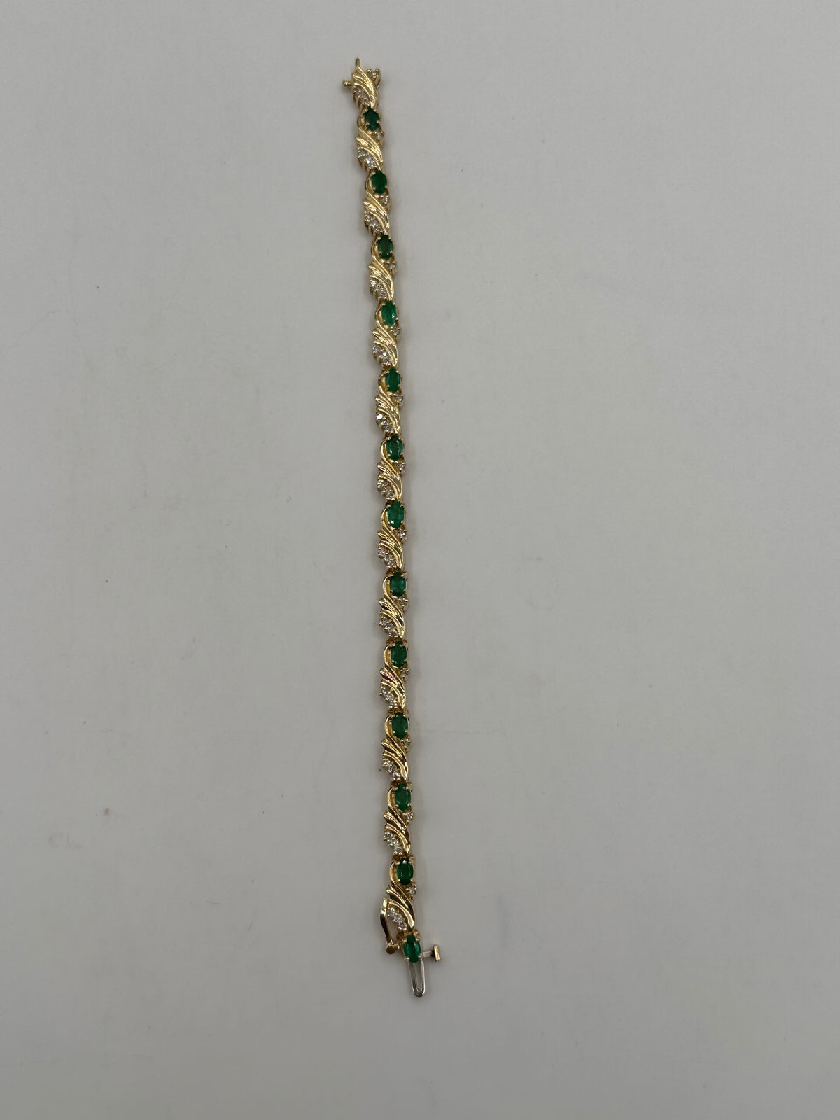 5.5MM Diamond/Emerald Bracelet 7 inches