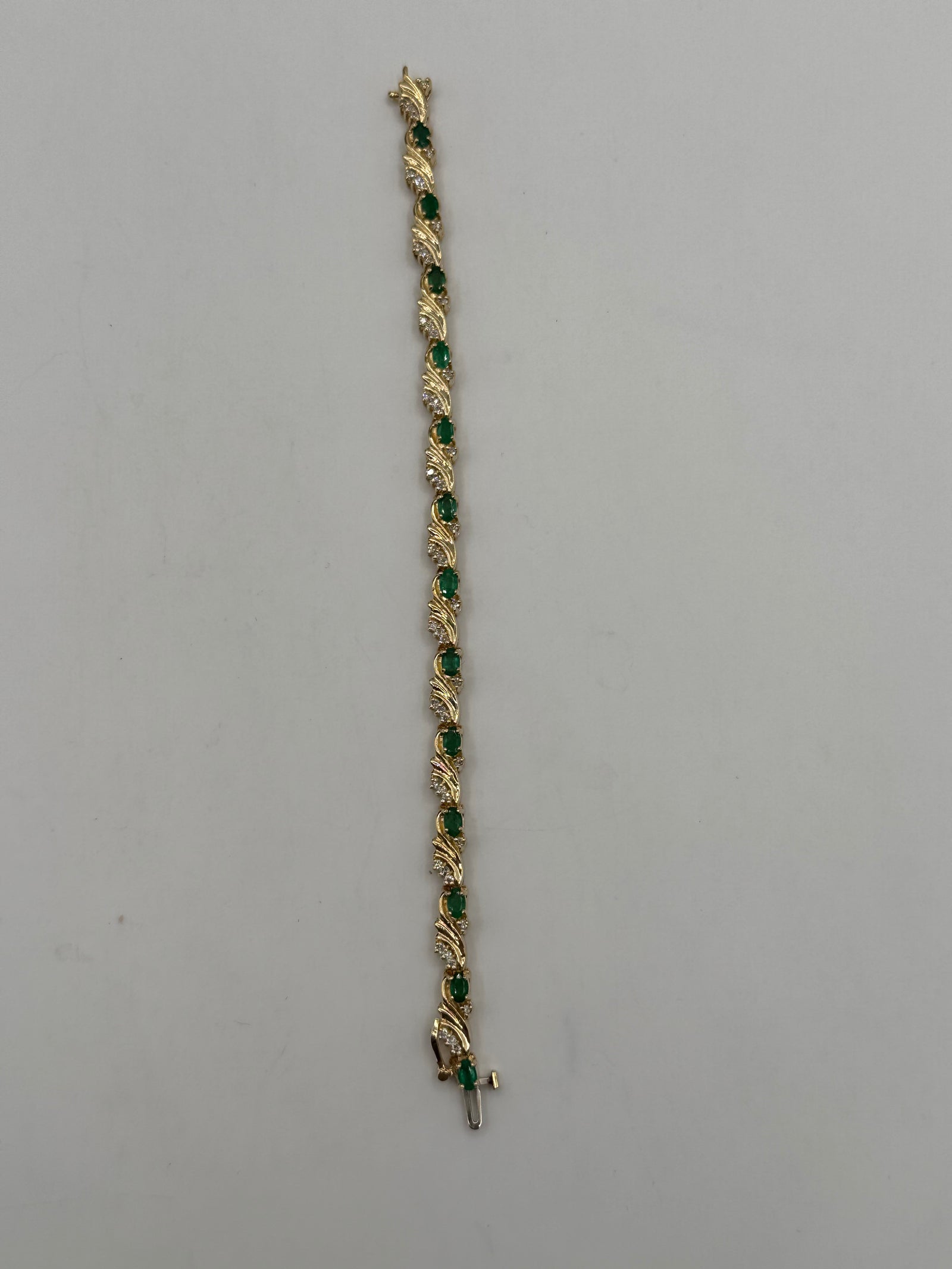 5.5MM Diamond/Emerald Bracelet 7 inches